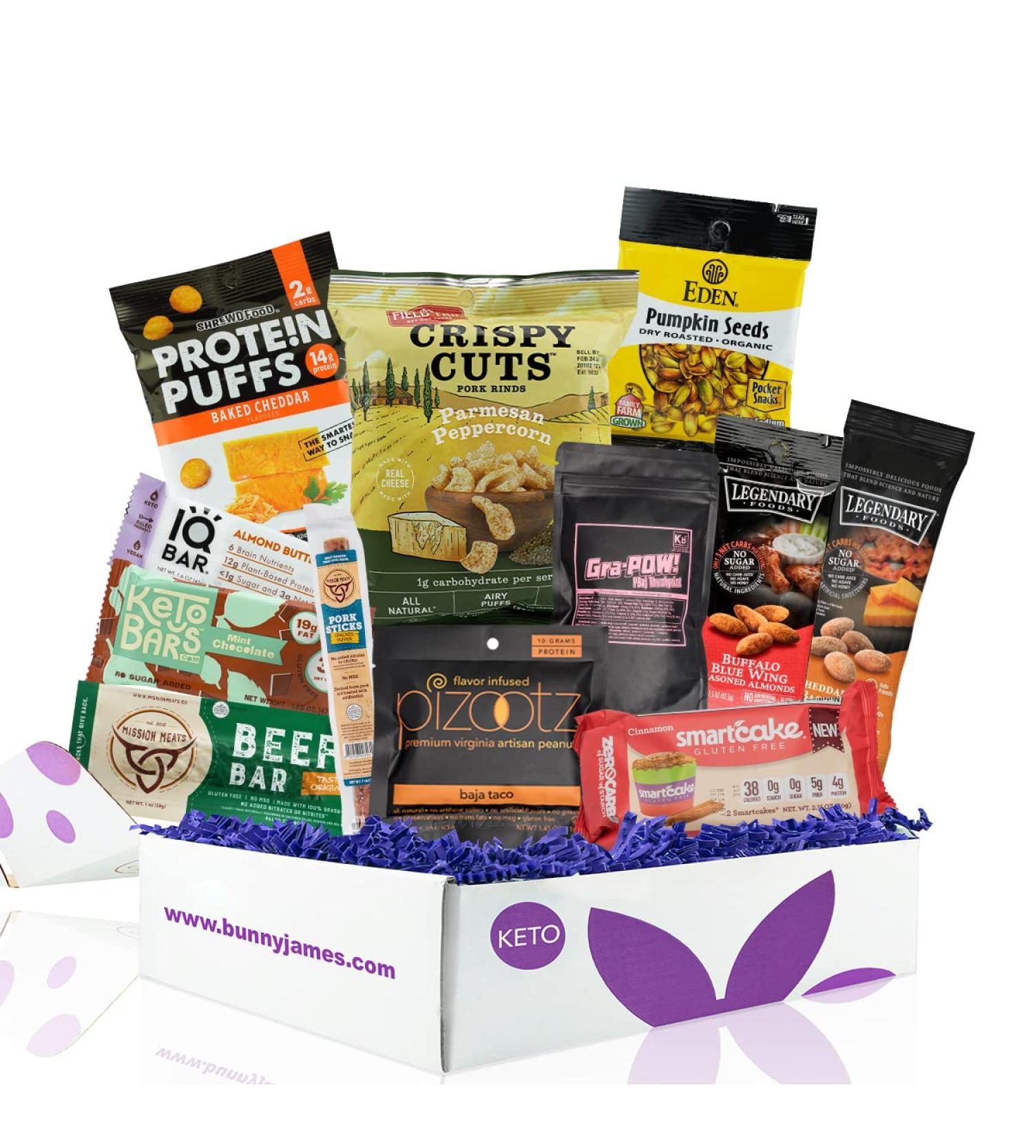 Keto Snack Box - Low Carb Sampler & Treats | 5G Sugar or Less - Best Keto Care Package - Buy Online on SooperMarket.com