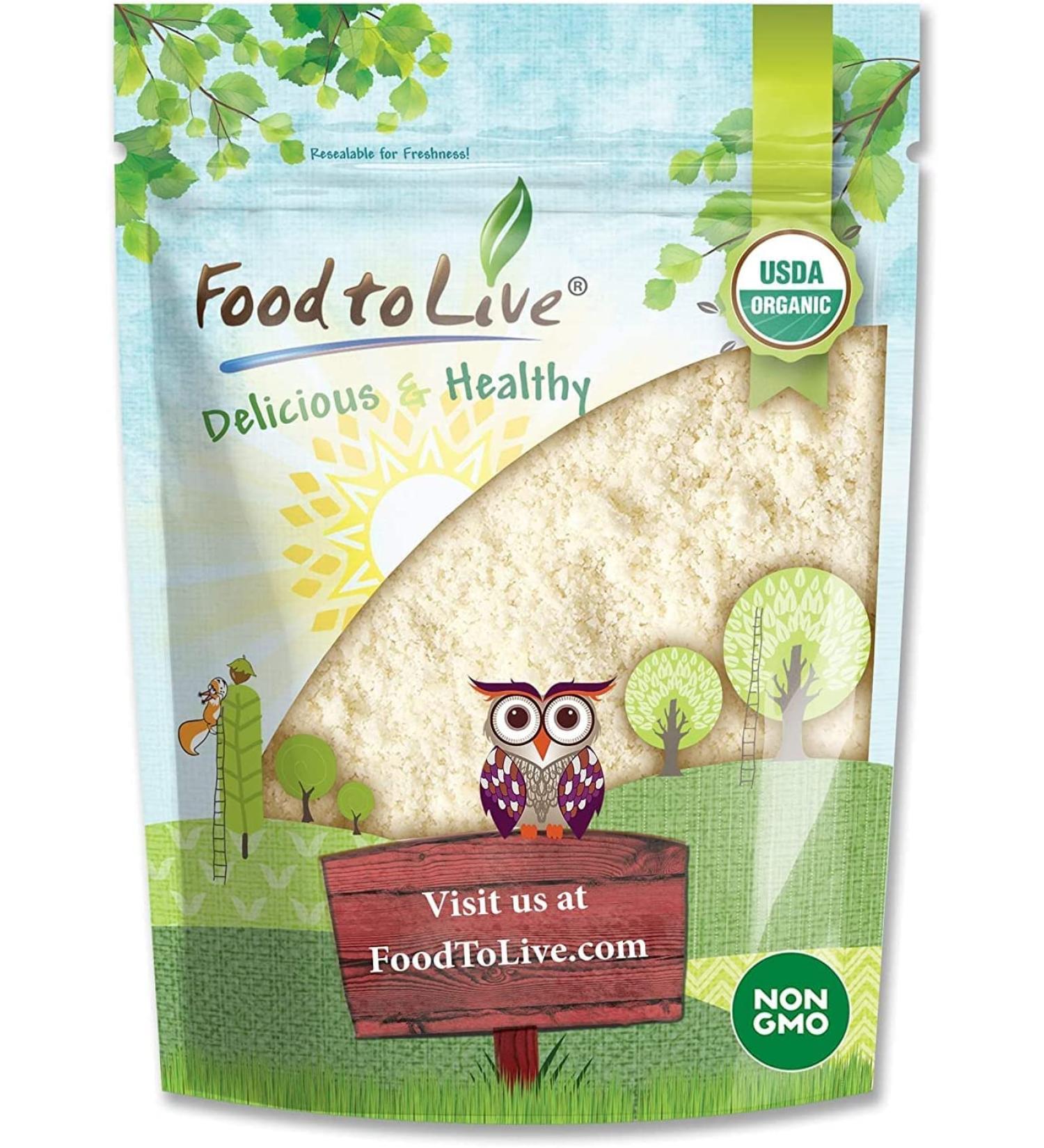 Organic Almond Flour 2lb - Blanched, Extra Fine, Non-GMO, Low Carb, Culinary Grade, Kosher - Keto, Paleo, Vegan Super Powder - Buy Online on SooperMarket.com