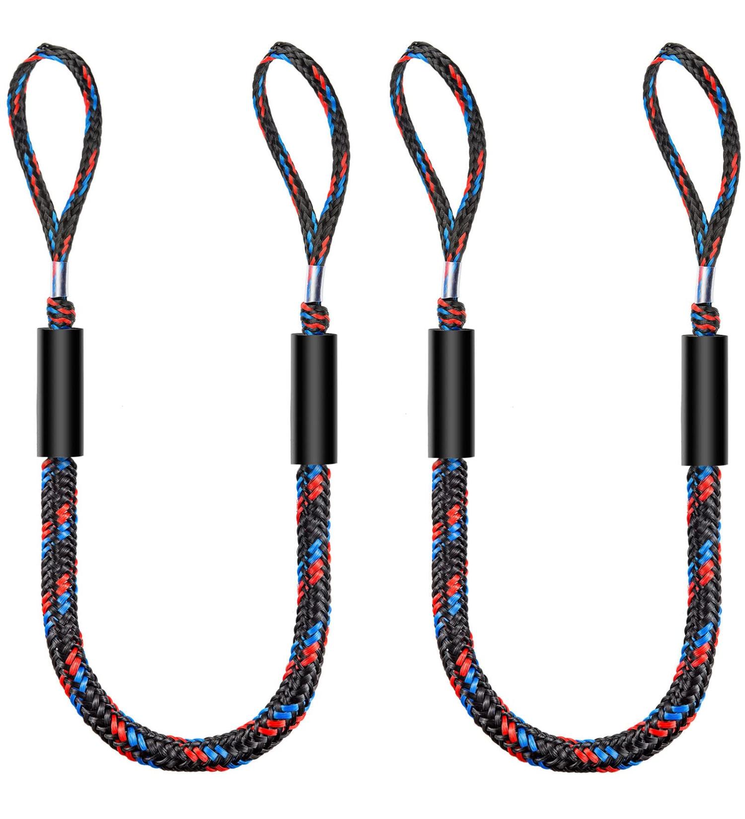 Botepon Boat Bungee Dock Lines - 4ft, Stretches to 5 1/2ft - Pontoon & Bass Boat Accessories for Men - Mooring Lines for Secure Docking - Buy Online on SooperMarket.com