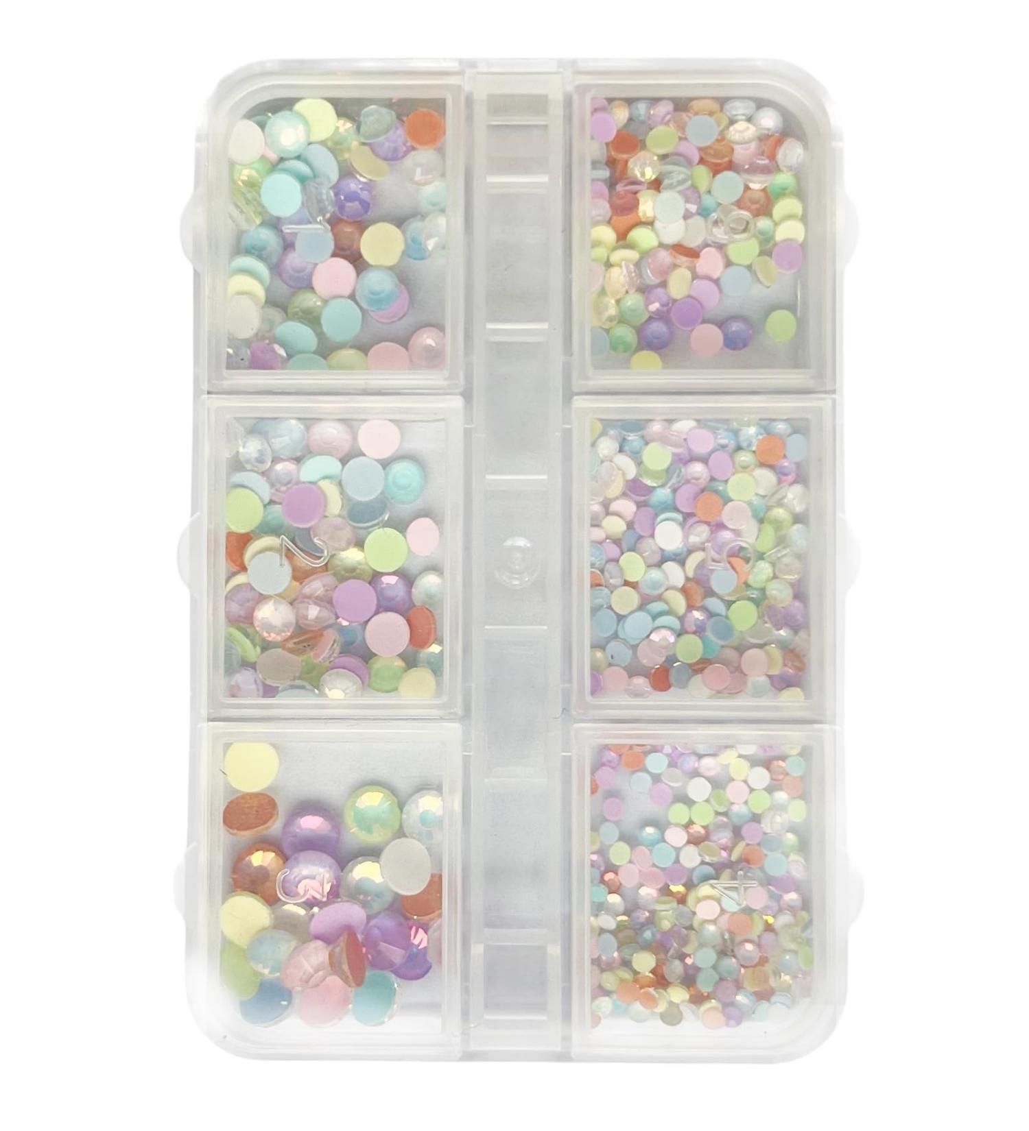 1Box Mixed Nails Art Decorations 3D Beads Nail Easy Installation And Removal Add Charm To Your Nail Nail Supplies Mixed colors - Buy Online on SooperMarket.com
