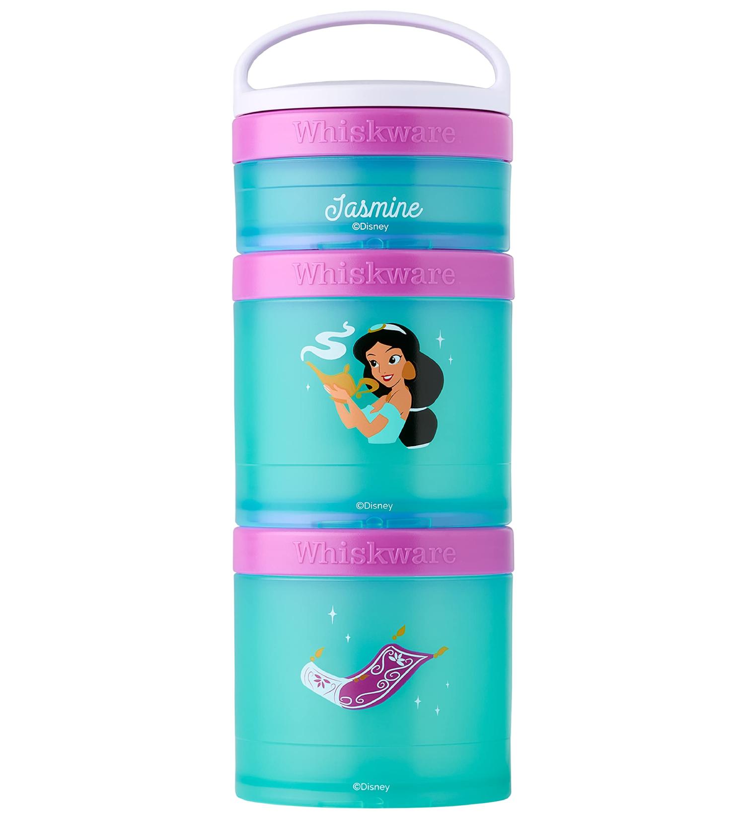 Whiskware Disney Stackable Snack Containers - Jasmine and Magic Carpet Design for Kids - 3 Cups for School and Travel - Buy Online on SooperMarket.com
