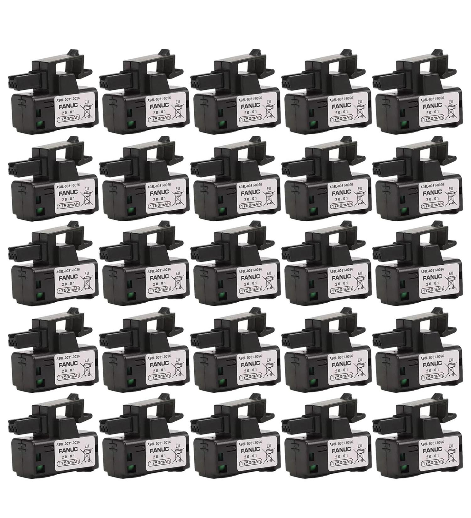 25 Pack 3V 1750mAh A98L-0031-0026 PLC Battery for FANUC | A98L-0031-0026 A02B-0309-K102 | Non-Rechargeable | International Shipping - Buy Online on SooperMarket.com