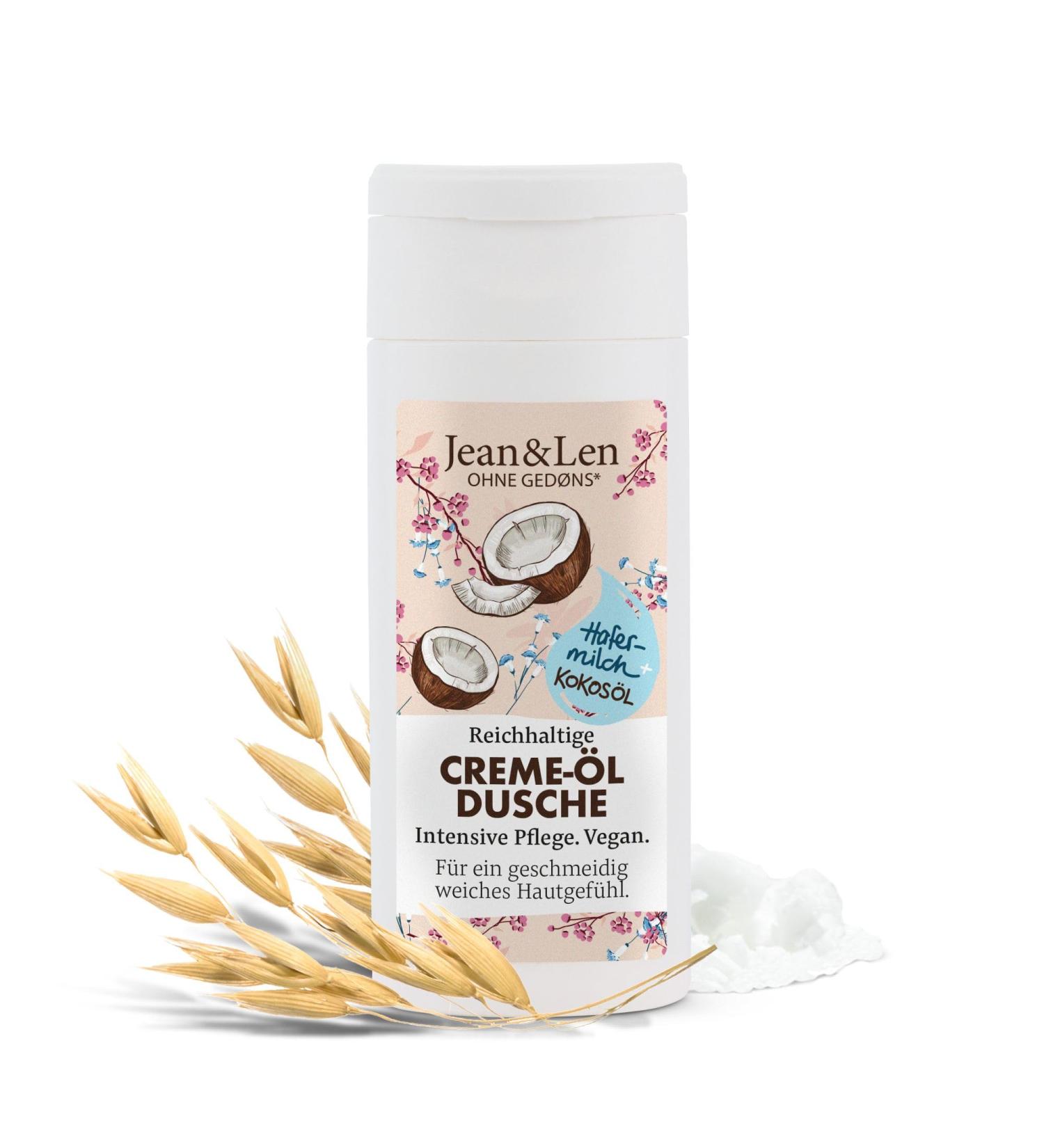 Jean & Len Cream Oil Shower Rich Organic Oat Milk & Coconut Oil 50 ml - Buy Online on SooperMarket.com