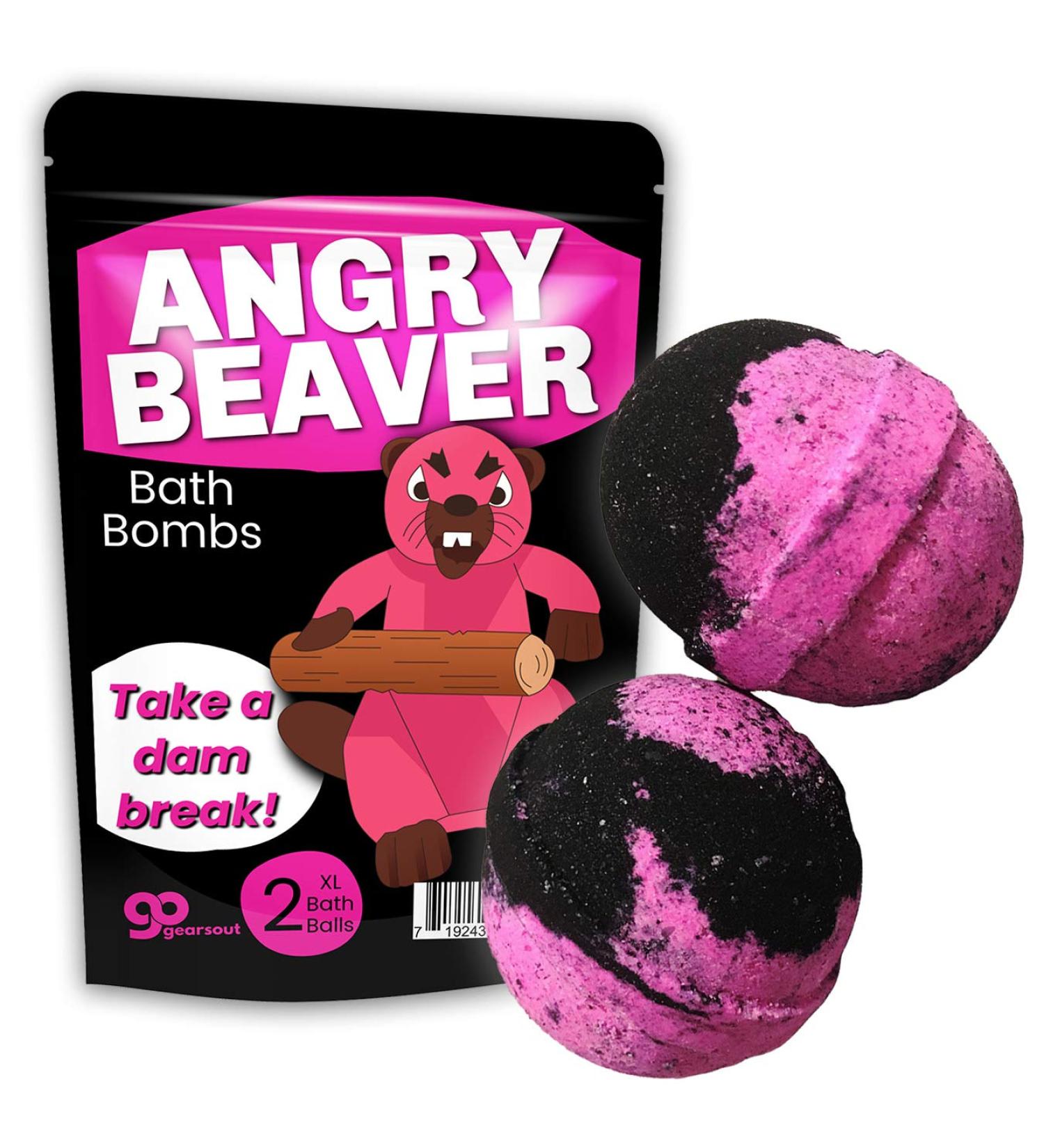 Angry Beaver Bath Bombs - XL Handcrafted 2 pk - Pink Beaver Design for Women - Buy Online on SooperMarket.com