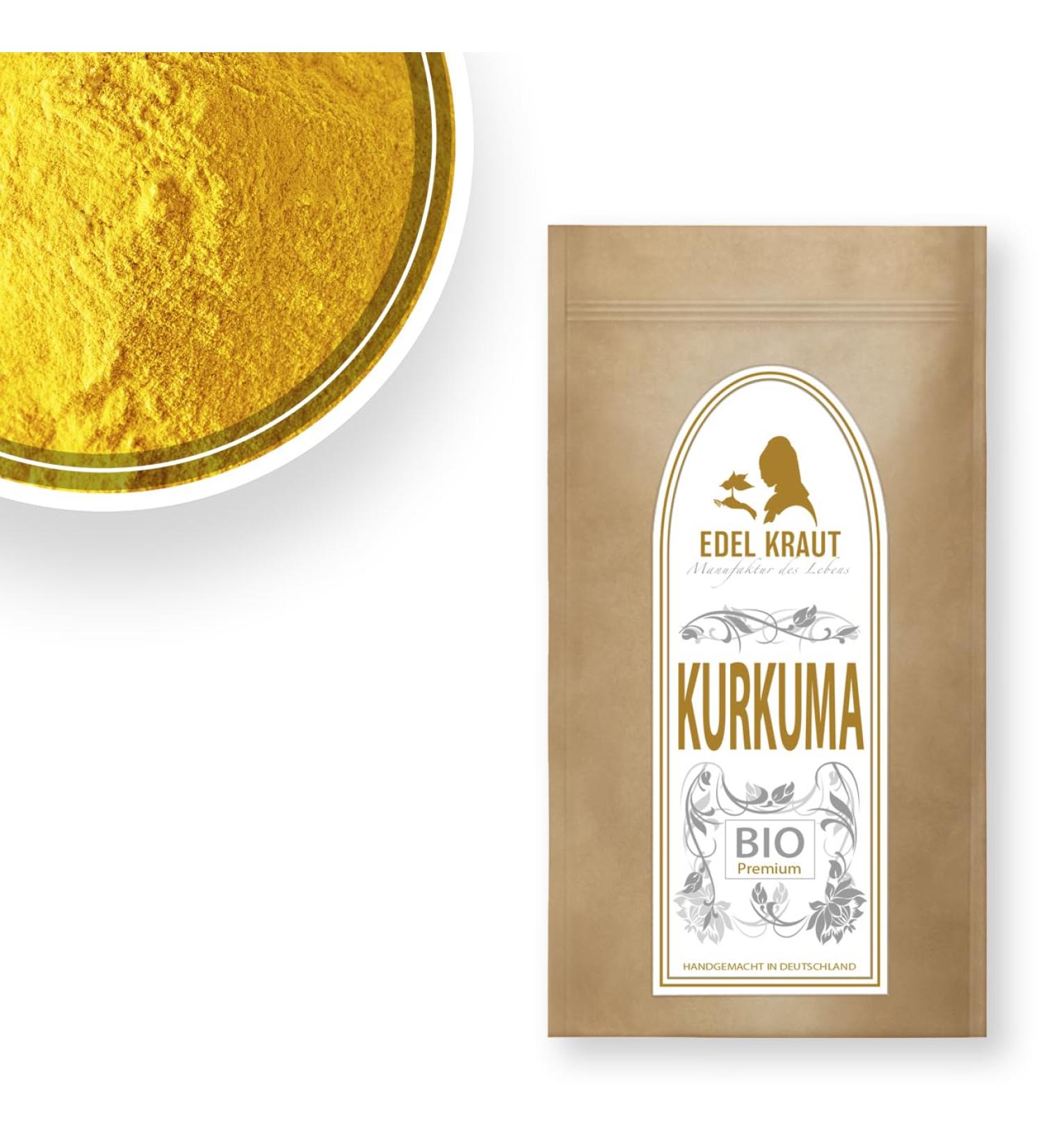 Buy Organic Turmeric Powder 500g | 100% Pure Curcuma Powder - Perfect for Smoothies Golden Milk & More | Noble Herb Premium Spice - Buy Online on SooperMarket.com