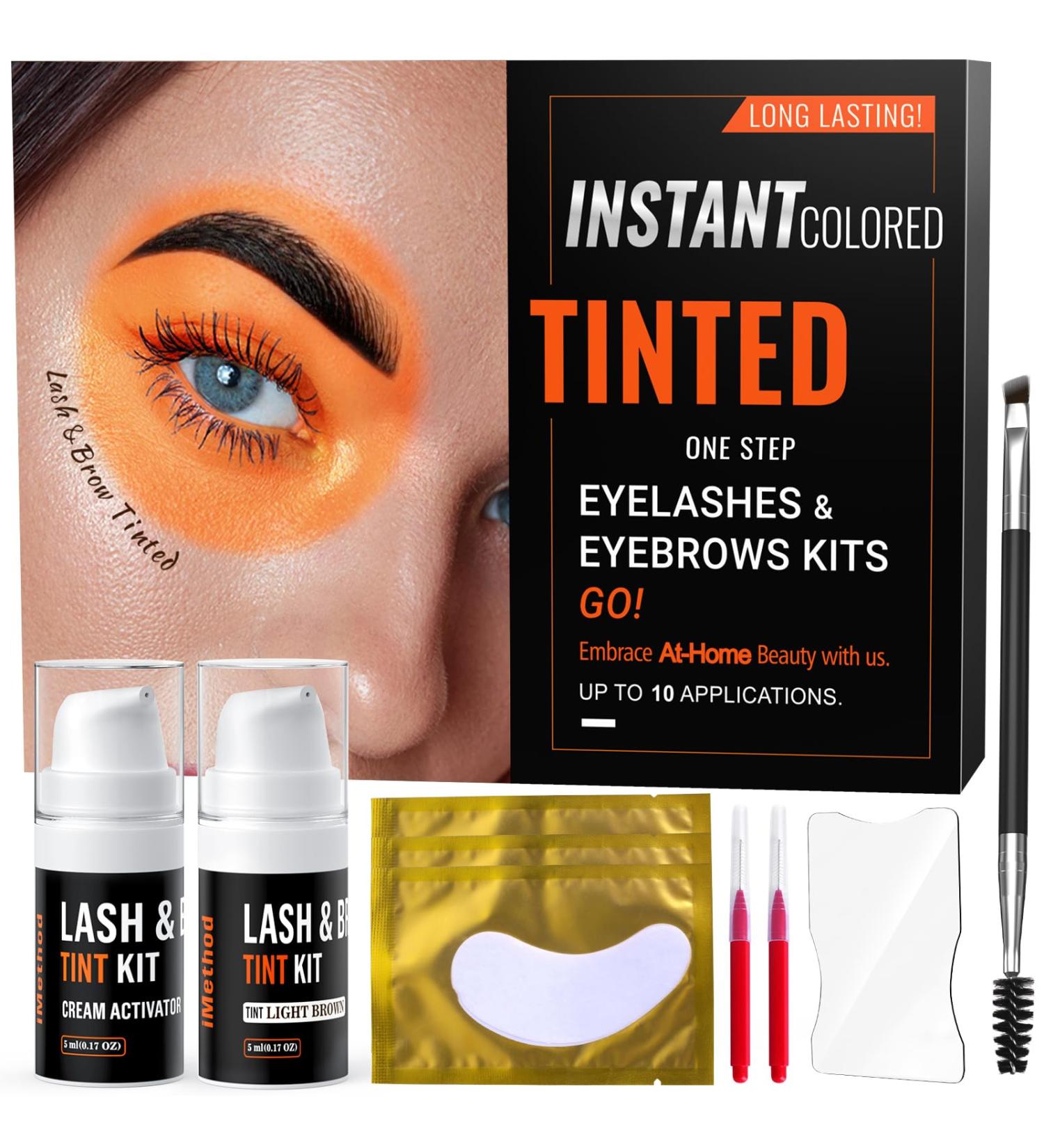 iMethod Eyelash and Eyebrow Tint Kit - Lash and Brow Tint Kit At Home Eye Brow Dye Professional Instant Salon Result Perfect with Lamination Kit Vegan Cruelty Free Light Brown 04 Light Brown - Buy Online on SooperMarket.com