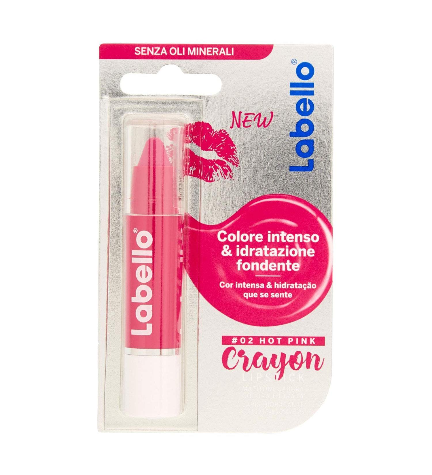 Buy LABELLO Crayon Lip Balm Color 02 - Hot Pink Lipstick | International Shipping Available - Buy Online on SooperMarket.com