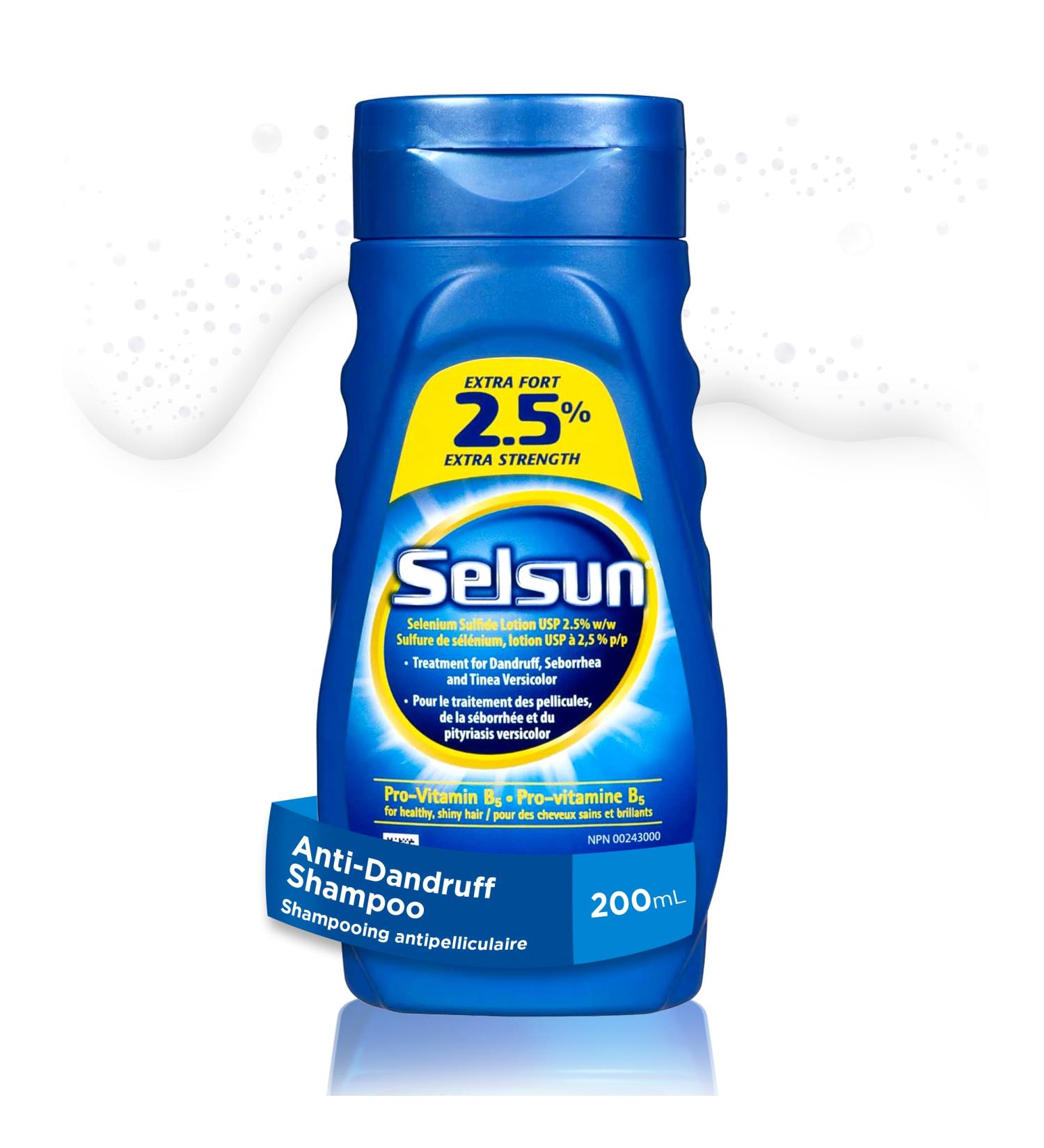 Selsun Blue Anti-Dandruff Shampoo 200mL Dandruff Treatment with 2.5% Extra Strength Selenium Sulfide and Pro-Vitamin B5 Selsun Blue 2.5% 200 ml (Pack of 1) - Buy Online on SooperMarket.com
