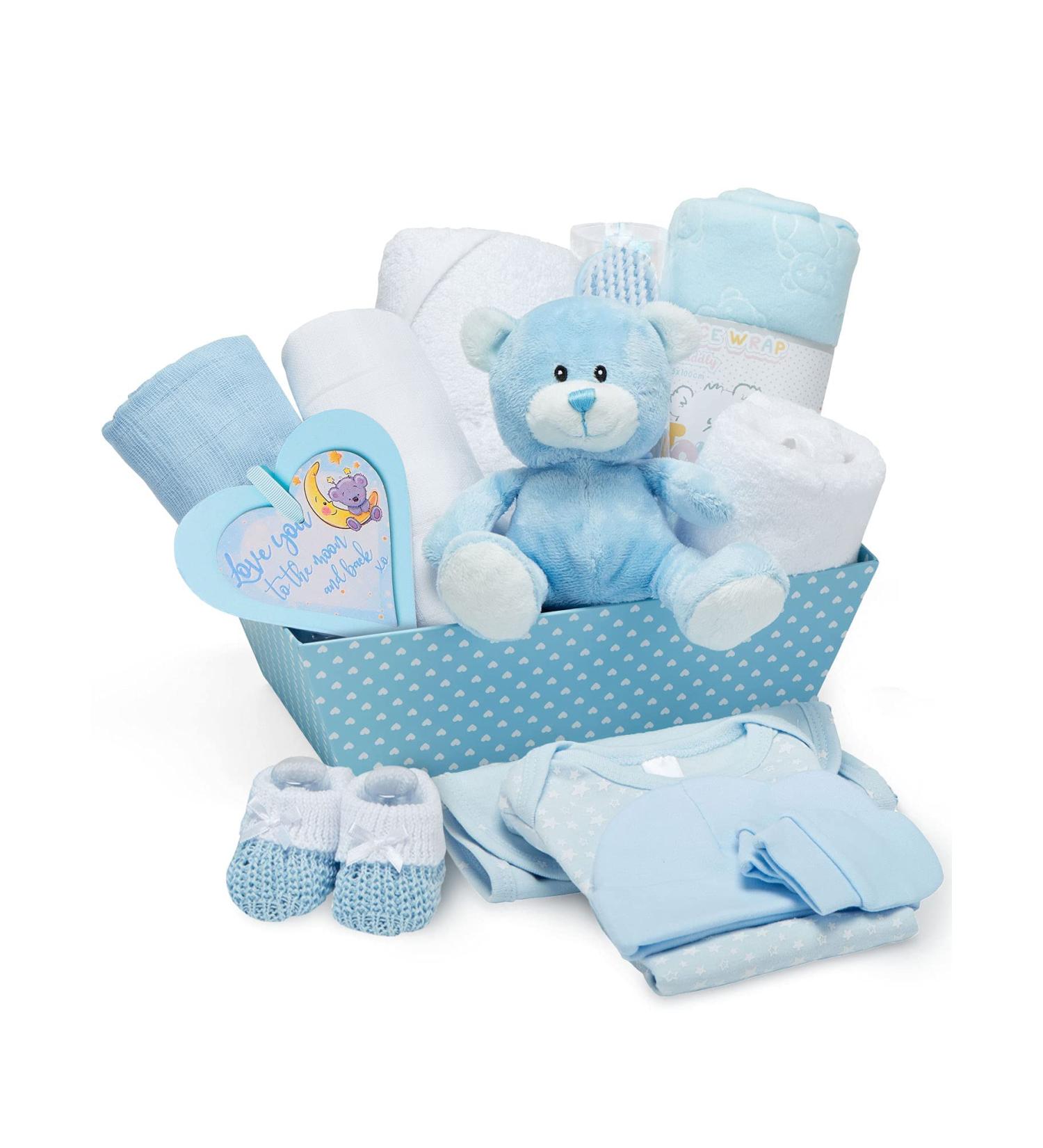 Baby Box Shop New Born Baby Boy Gifts Set - Blue | New Baby Essentials & Hampers - Buy Online on SooperMarket.com