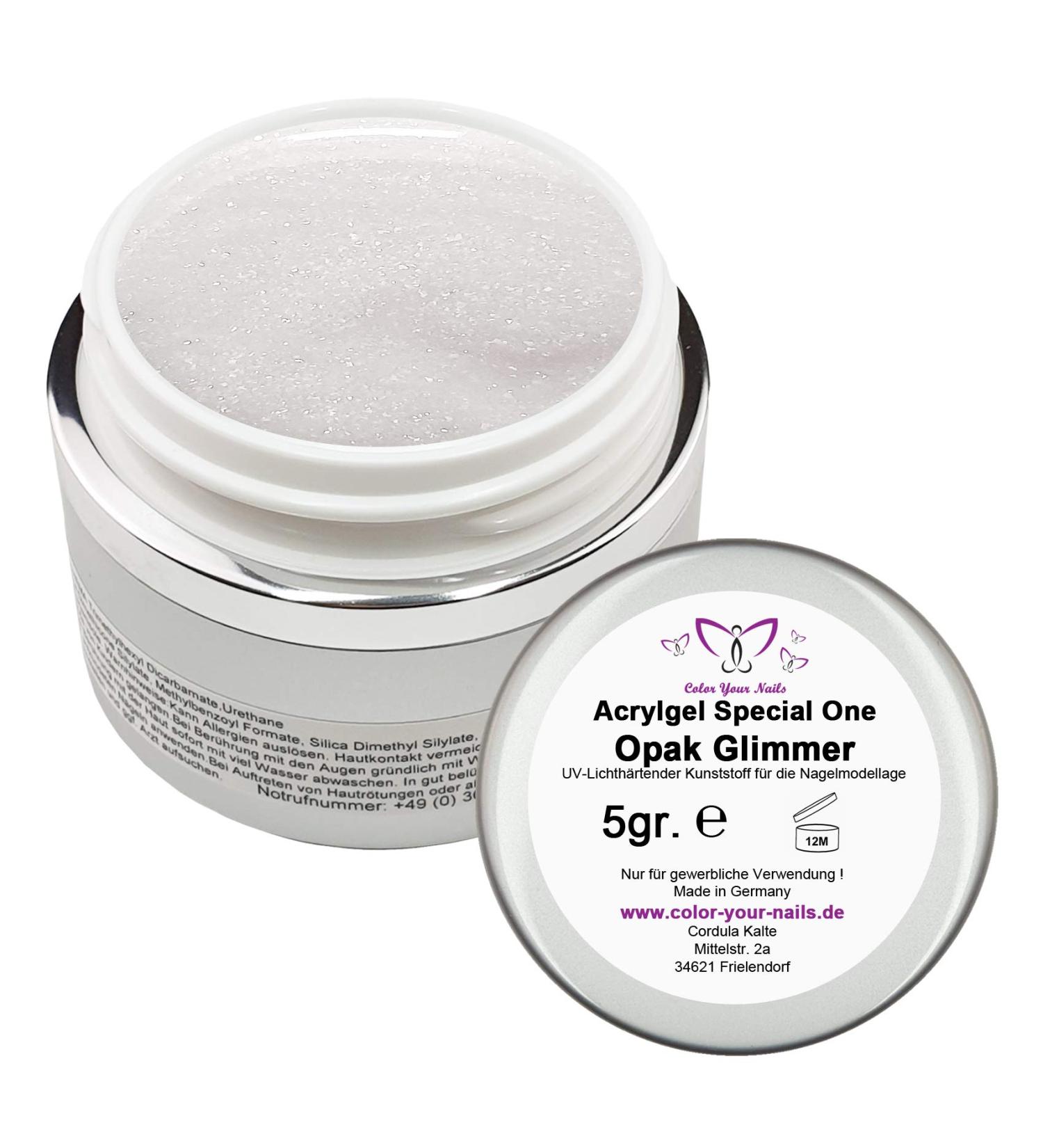 Special One Acrylic Gel Opaque GLIMMER can be processed like UV Gel (5g)