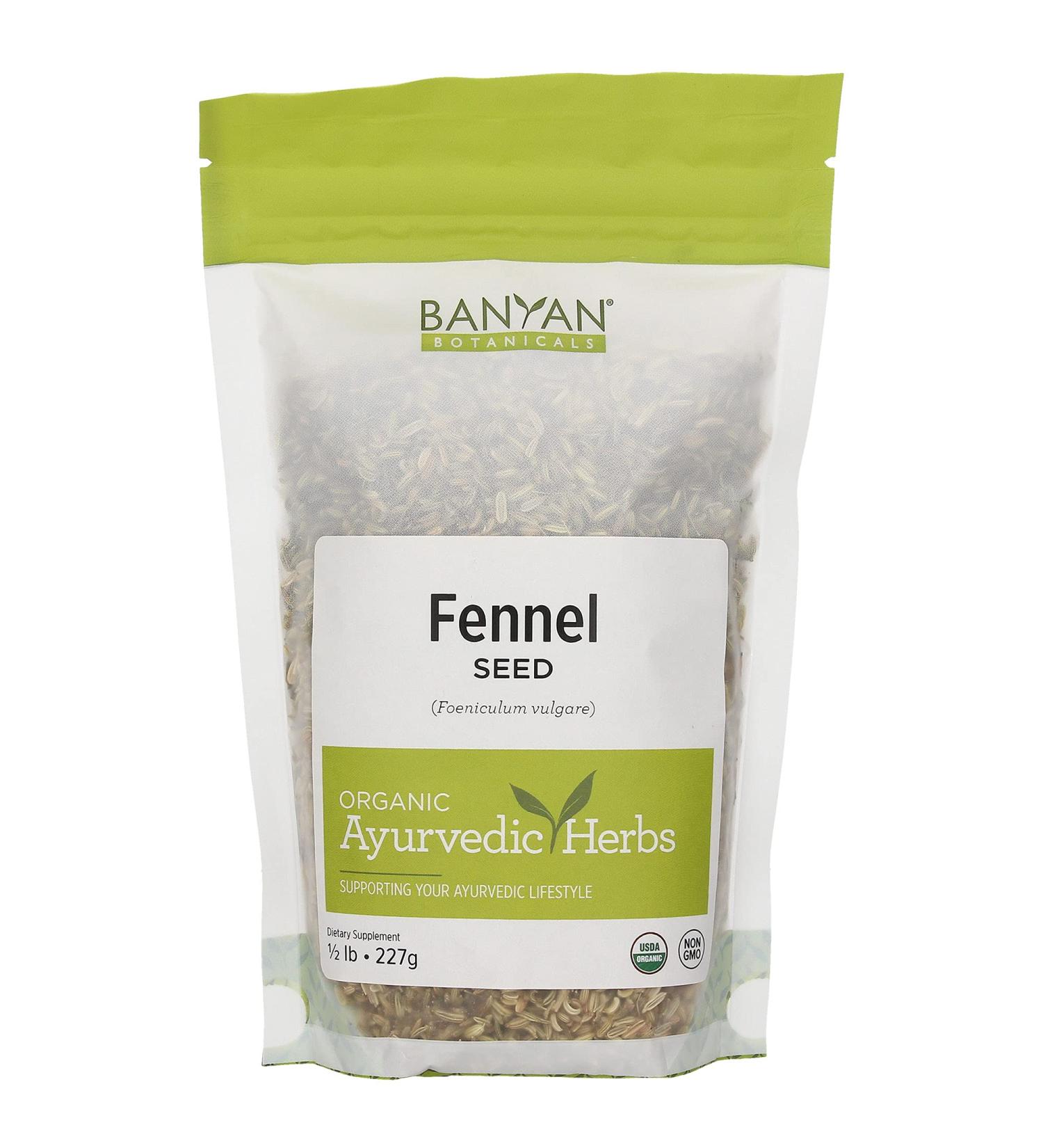 Organic Whole Fennel Seed 1/2 lb - Digestive Comfort Spice Supplement - USDA Certified - Foeniculum vulgare - 8 oz - Buy Online on SooperMarket.com
