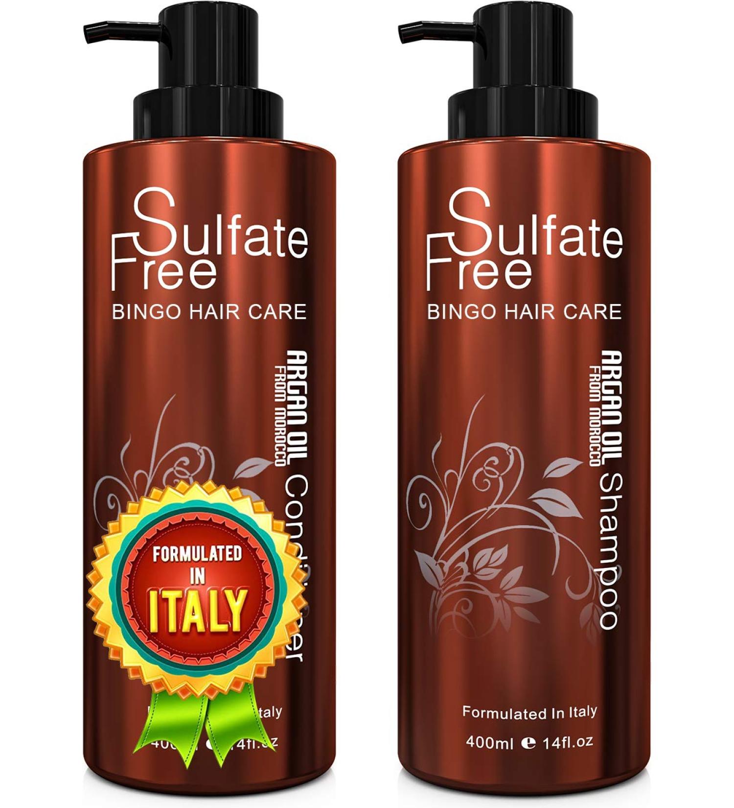 Moroccan Argan Oil Sulfate Free Shampoo and Conditioner Set - Repair and Hydrate Damaged, Dry, Curly, Frizzy Hair - Thickening for Fine/Thin Hair - Color and Keratin Safe - Buy Online on SooperMarket.com