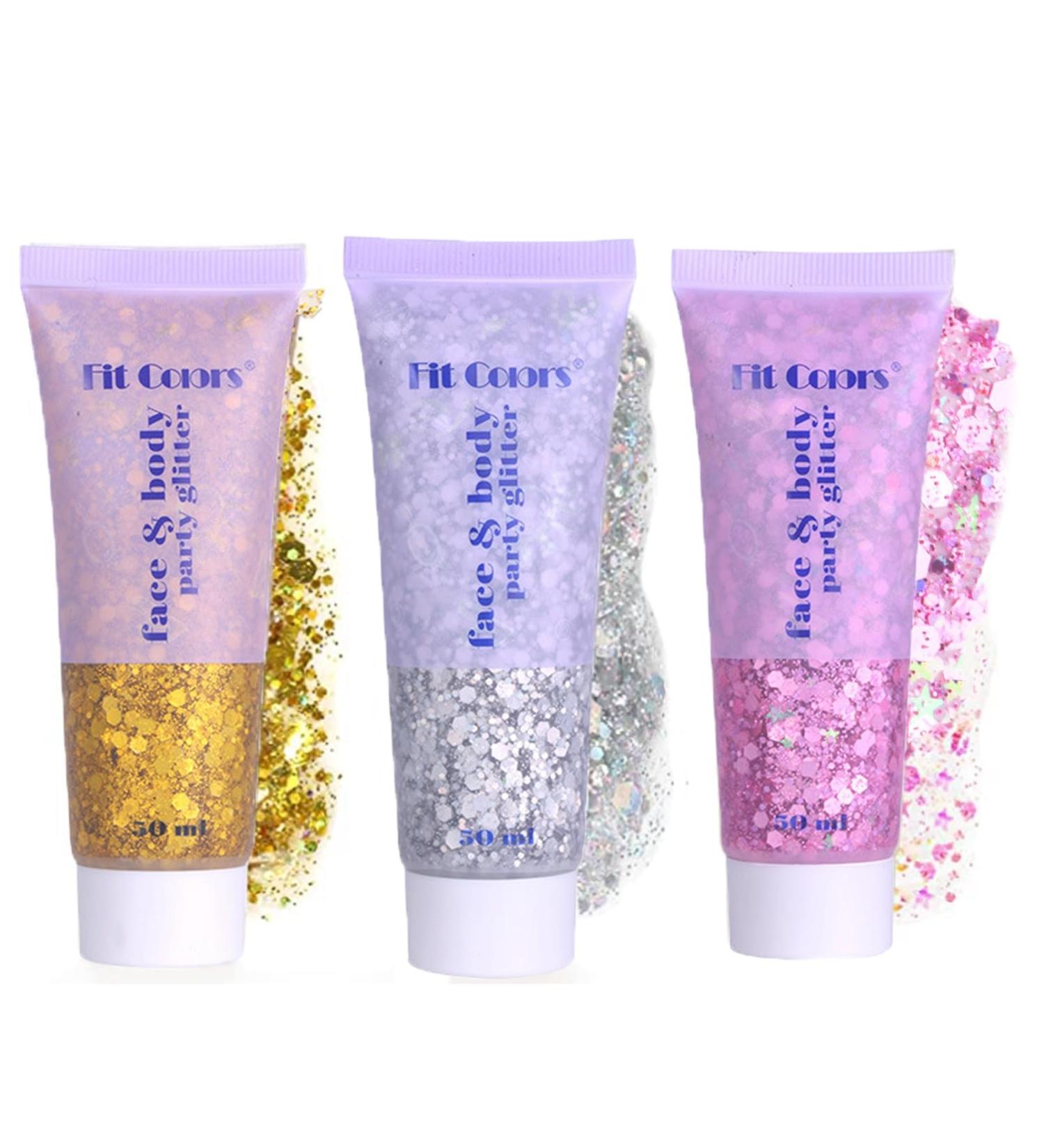 Mermaid Sequins Body Glitter Gel 50ml - Sparkling Chunky Lotion for Face, Hair, and Nails - Cosmetic Shimmer Eyeshadow - Perfect for Christmas Parties - Pink, Silver, Gold - Buy Online on SooperMarket.com