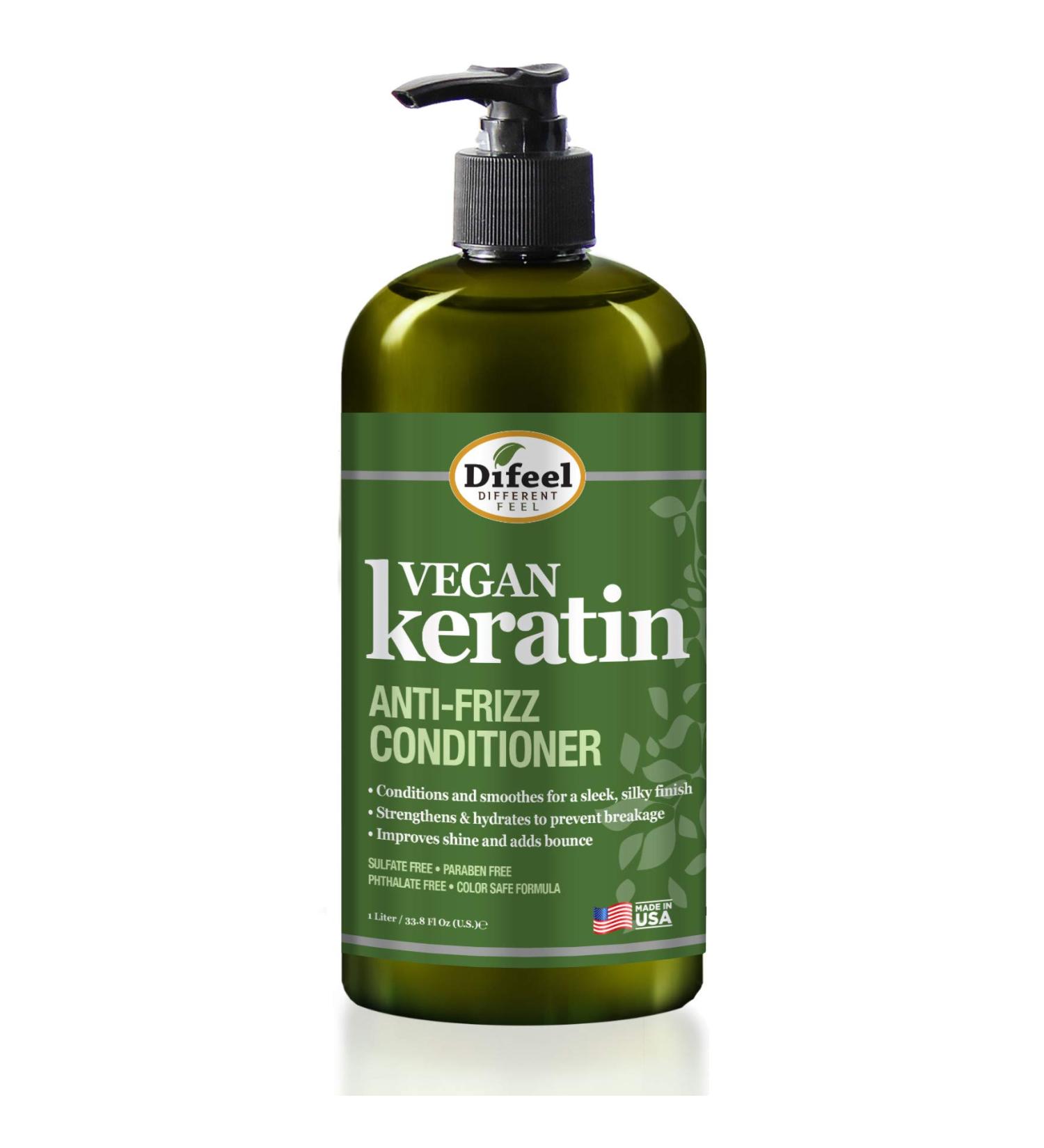 Difeel Vegan Keratin Anti Frizz Conditioner 33.8 oz - Cruelty Free & Vegan | International Shipping - Buy Online on SooperMarket.com