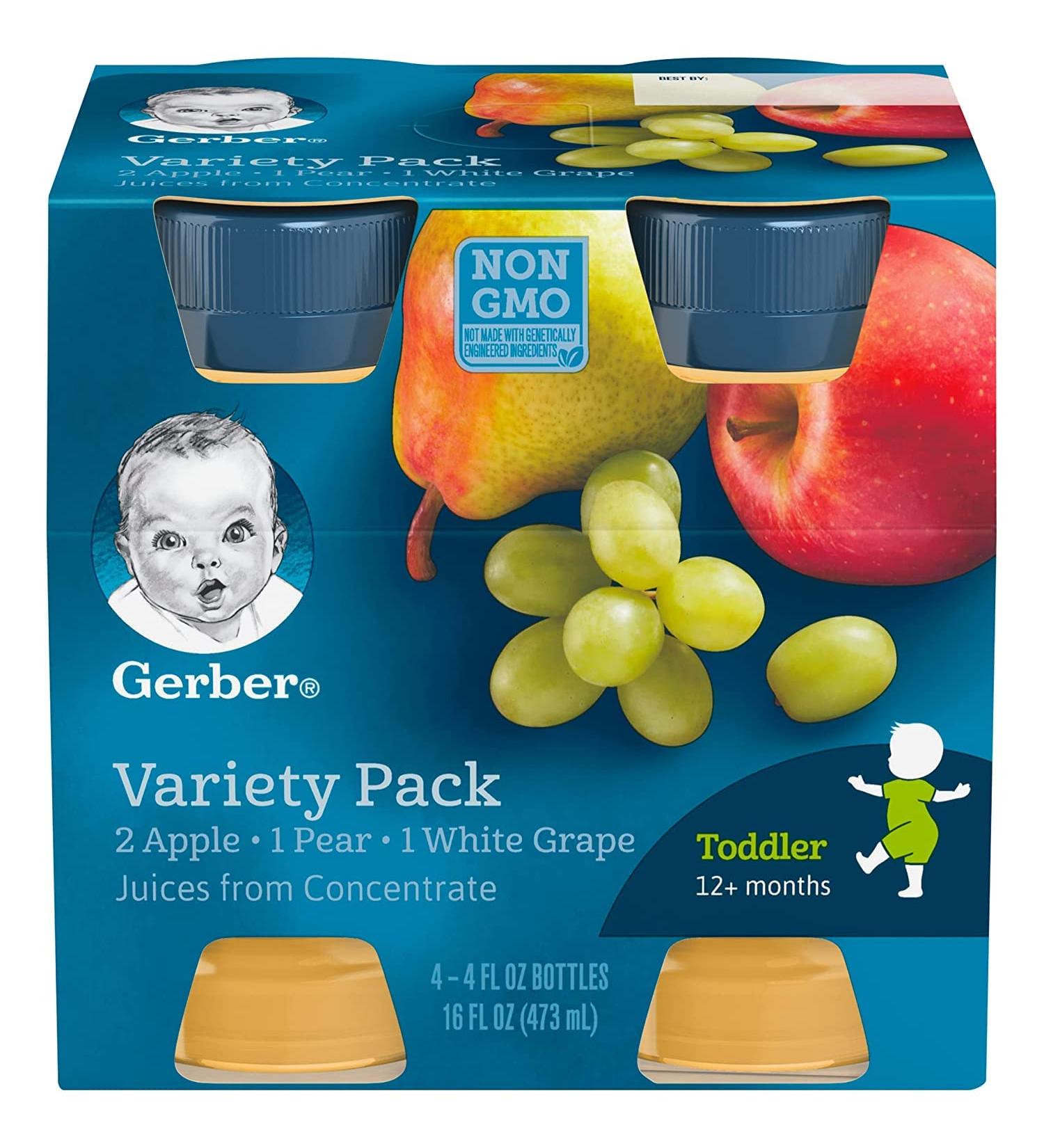 Gerber 100% Juice Variety Pack 16oz (Pack of 3) - Delicious and Nutritious Baby Juice Options - Buy Online on SooperMarket.com
