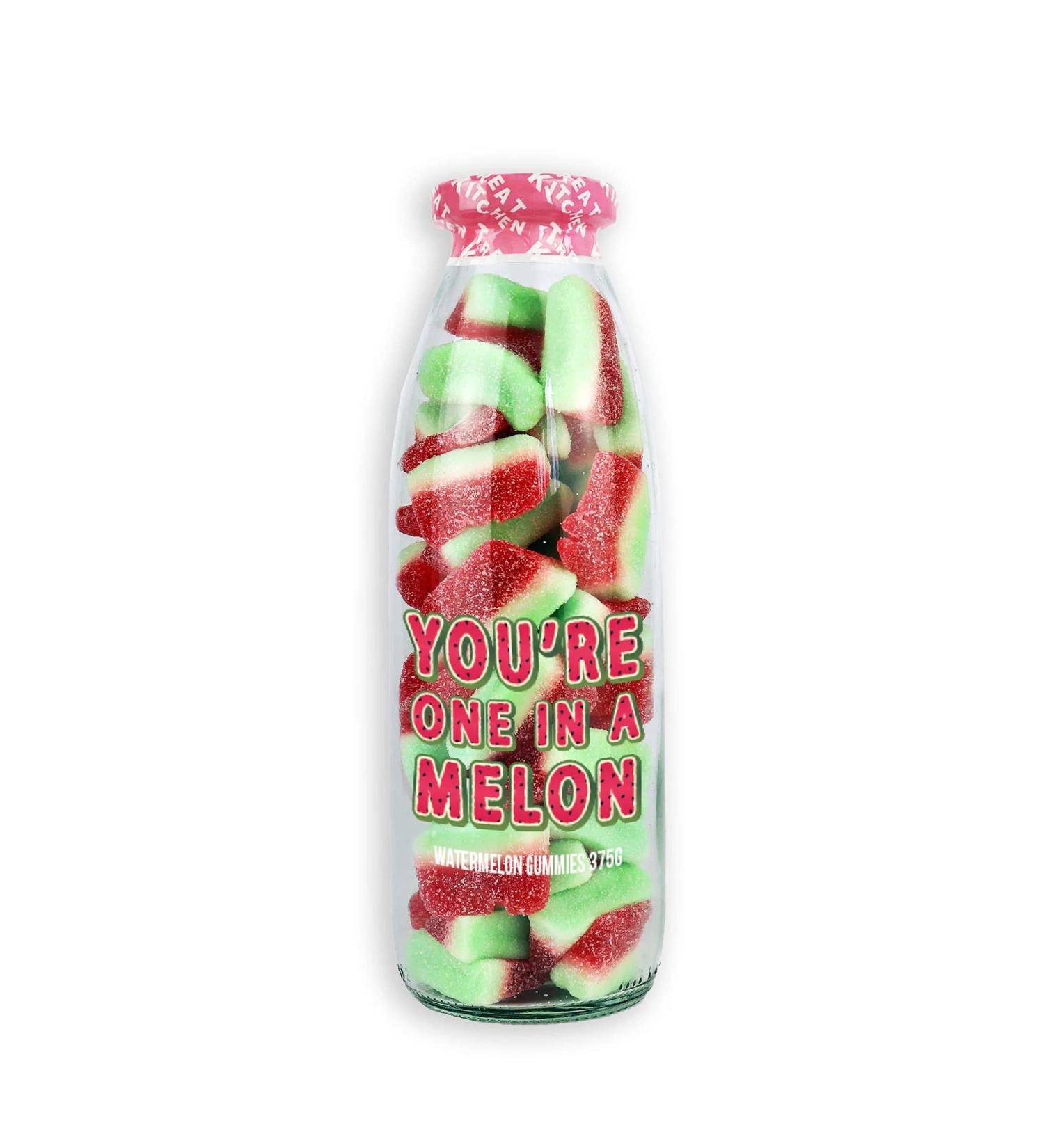 One in a Melon - Gummy Sweets in Reusable Glass Bottle 375g - Buy Online on SooperMarket.com
