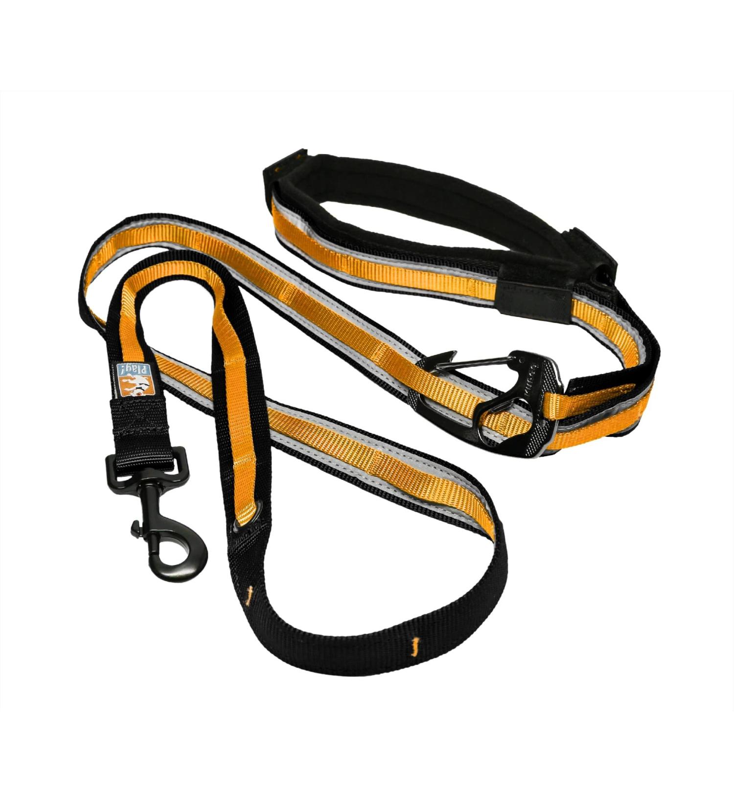 Kurgo Quantum 6-in-1 Dog Leash | Multi-Use Hands-Free Dog Lead for Walking & Running | Adjustable | Black/Orange - Buy Online on SooperMarket.com