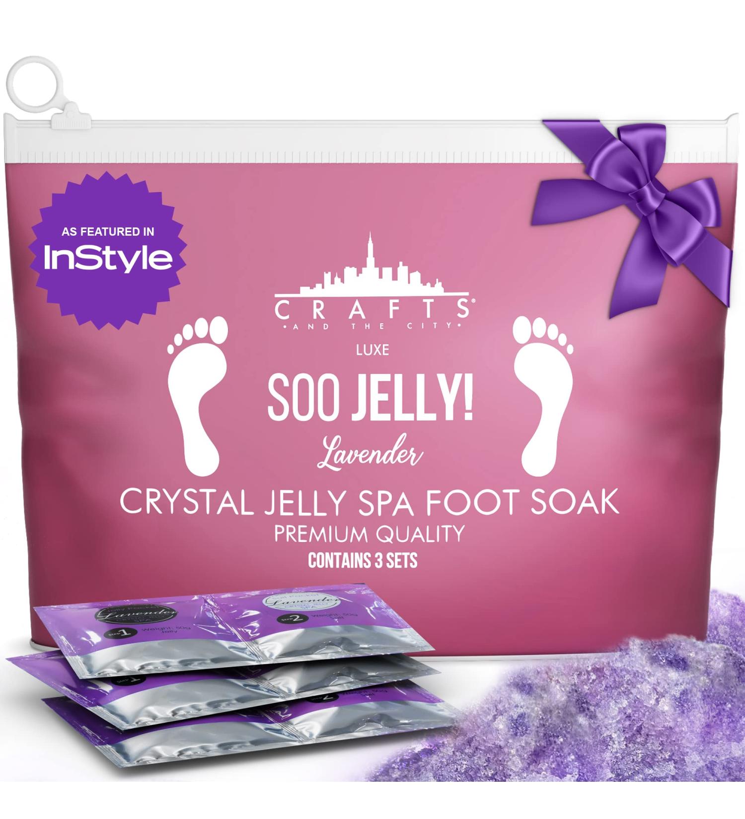 Jelly Pedicure Packs - Moisturizing Lavender Foot Soak for Dry Cracked Feet | Spa Pedi Soak with Salts for Relaxing Sore Feet - Buy Online on SooperMarket.com
