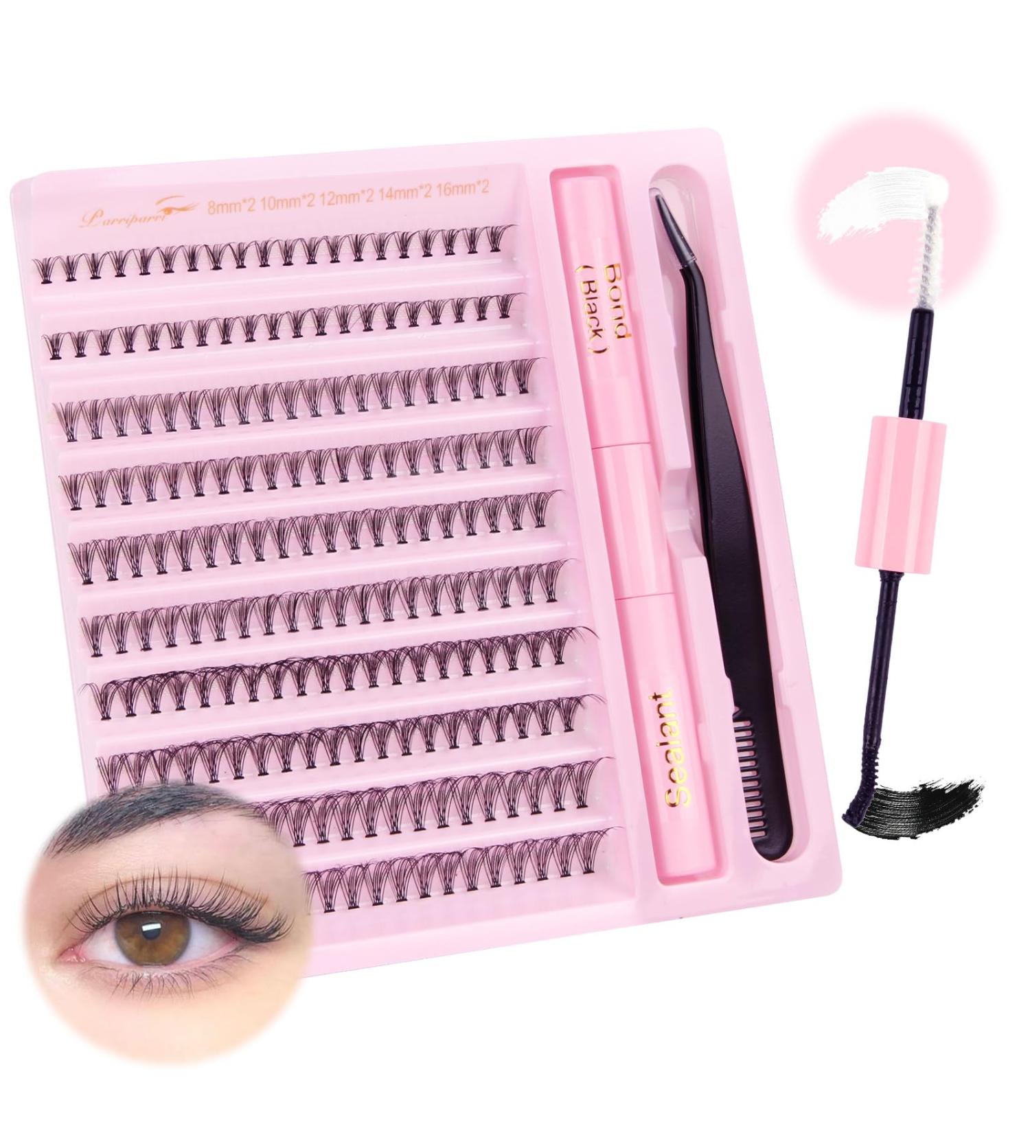 Parriparri 20D D Curl Cluster Lashes 200 Pcs Individual Reusable Soft Russian Lashes Extension Kit - Buy Online on SooperMarket.com