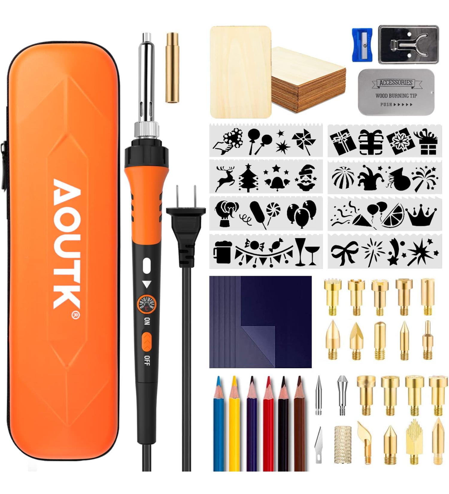 72 pcs Wood Burning Kit with Adjustable Temperature | Pyrography Pen for DIY Crafts | Wood Burner Tools Set for Adults & Beginners - Buy Online on SooperMarket.com