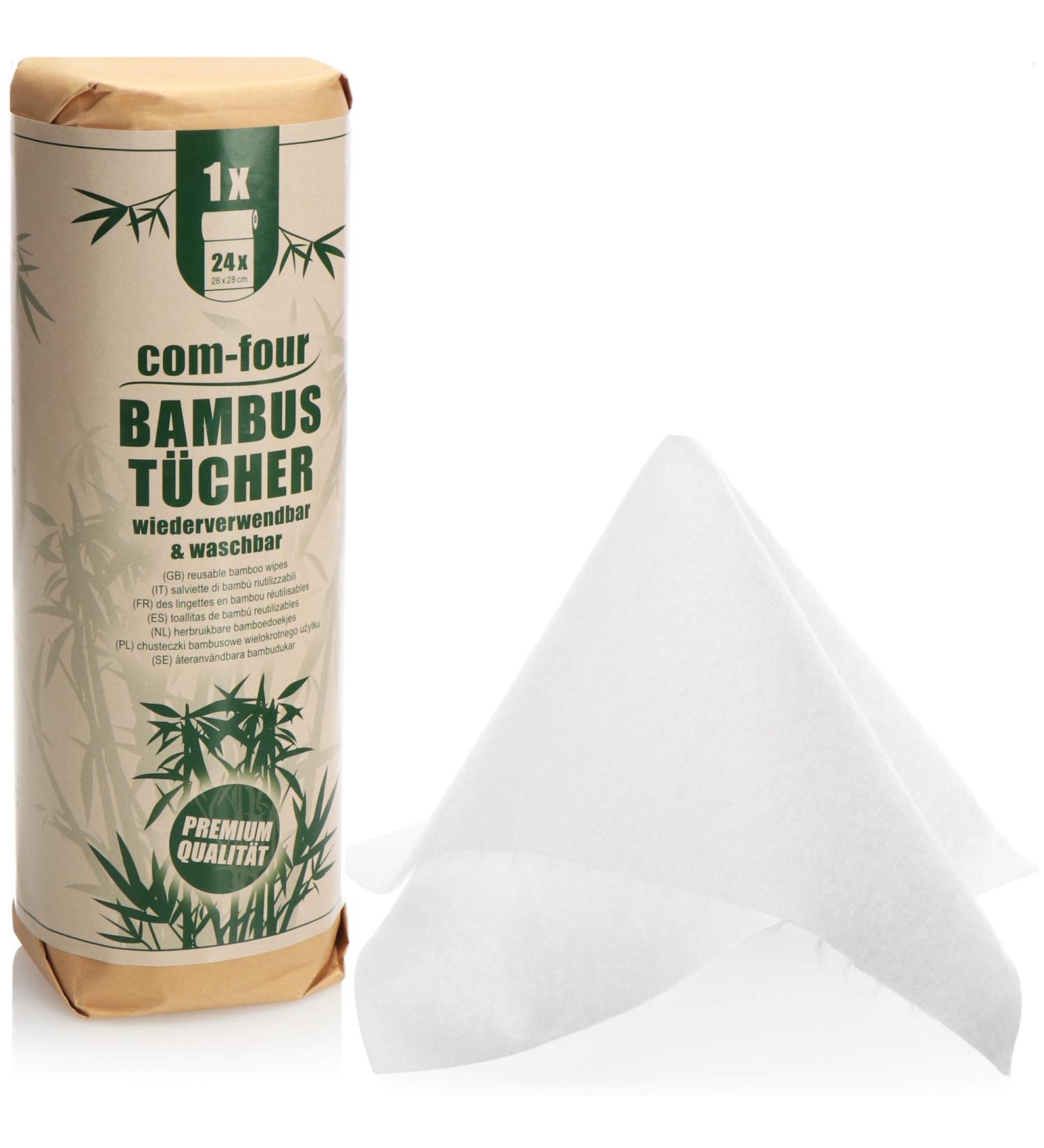 COM-FOUR Bamboo Kitchen Roll - Reusable 24 Sheets Eco-Friendly All-Purpose Towels for Sustainable Cleaning - Buy Online on SooperMarket.com