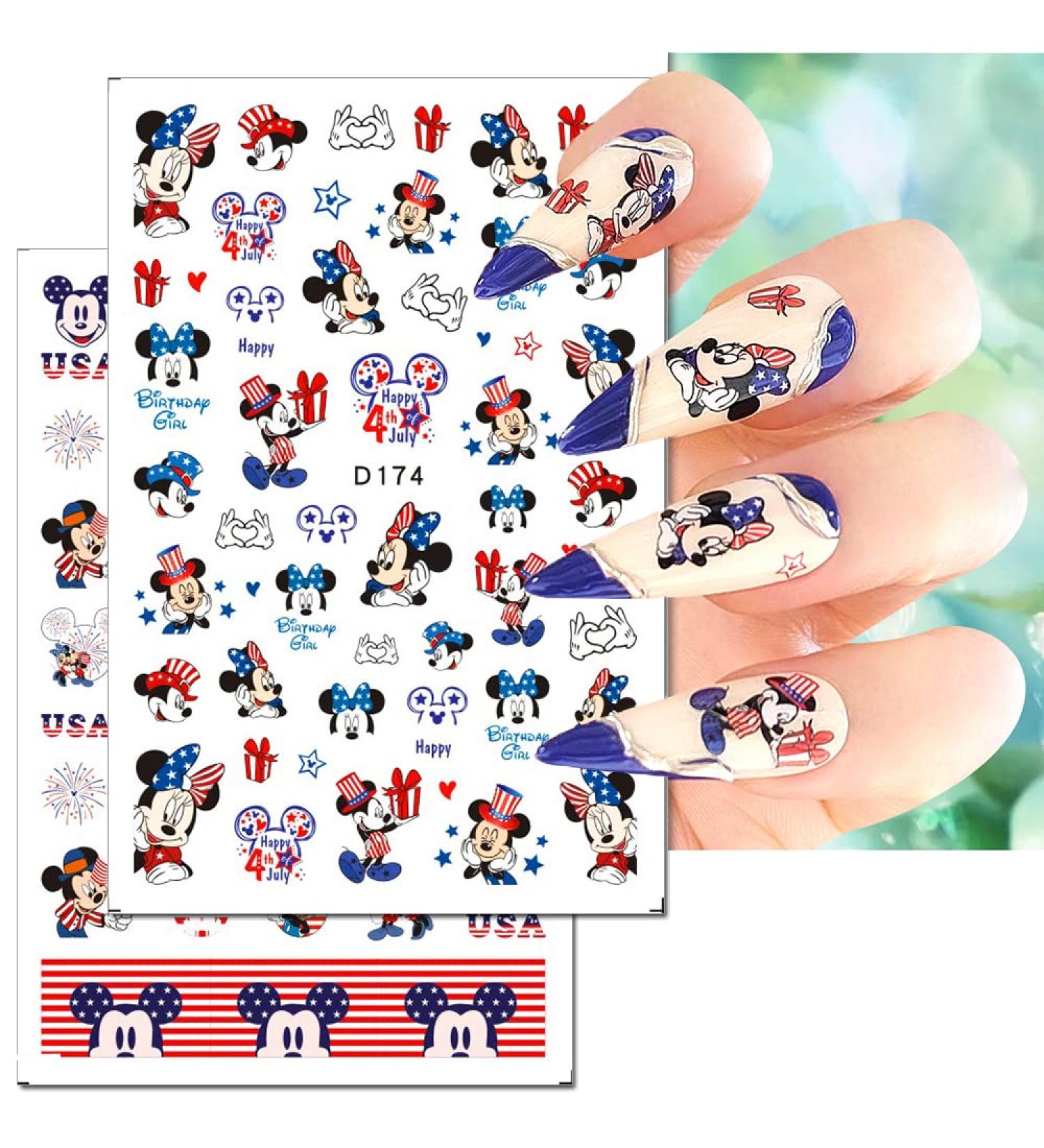 4th of July Nail Art Stickers - Patriotic Independence Day Designs for Acrylic Nails - Buy Online on SooperMarket.com