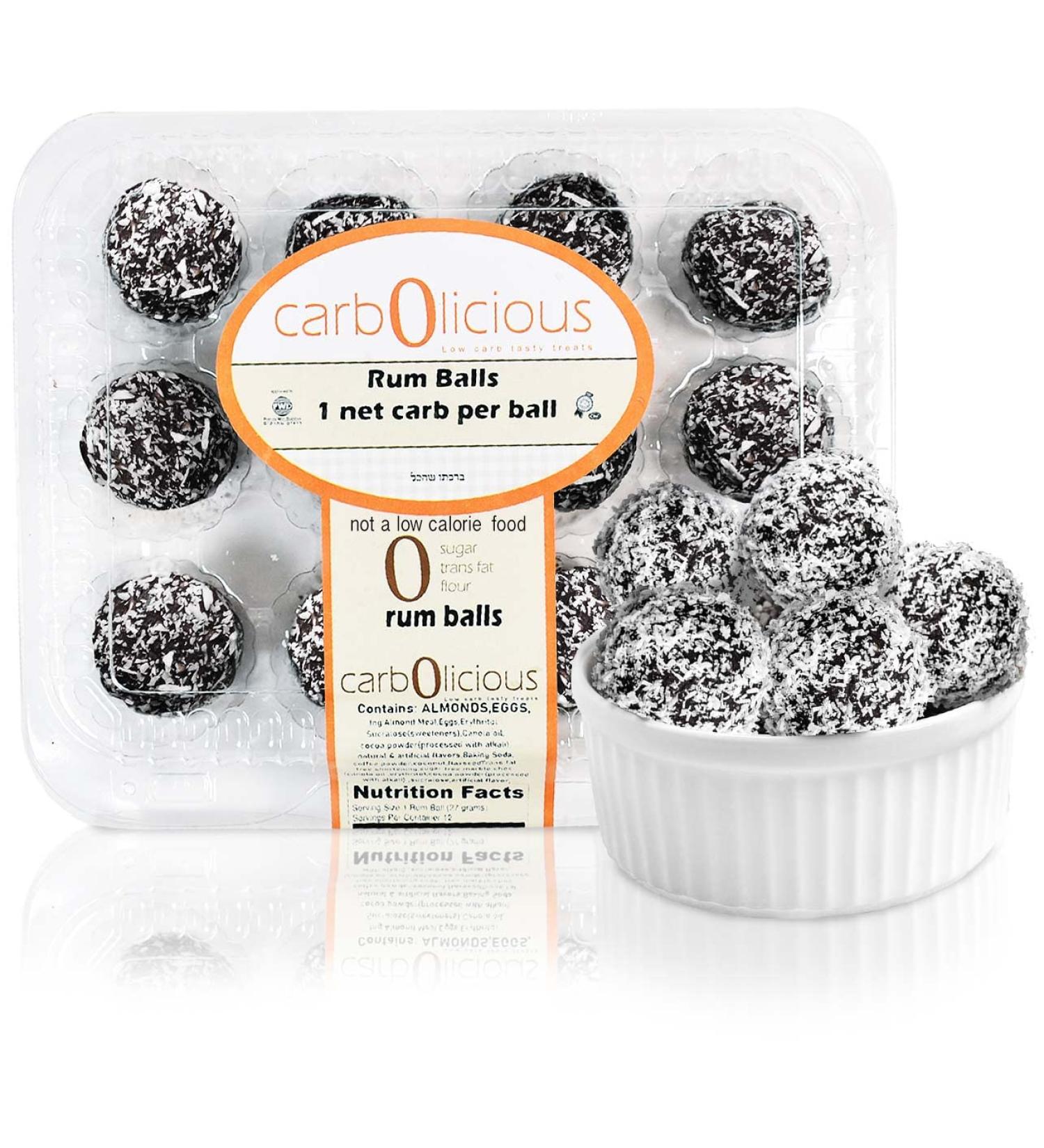 Carb-o-licious Low Carb Rum Balls 12-Pack: Keto-Friendly Snack with 1 Net Carb | Almond Flour & Delicious Taste | Healthy Low-Carb Diet Treat - Buy Online on SooperMarket.com