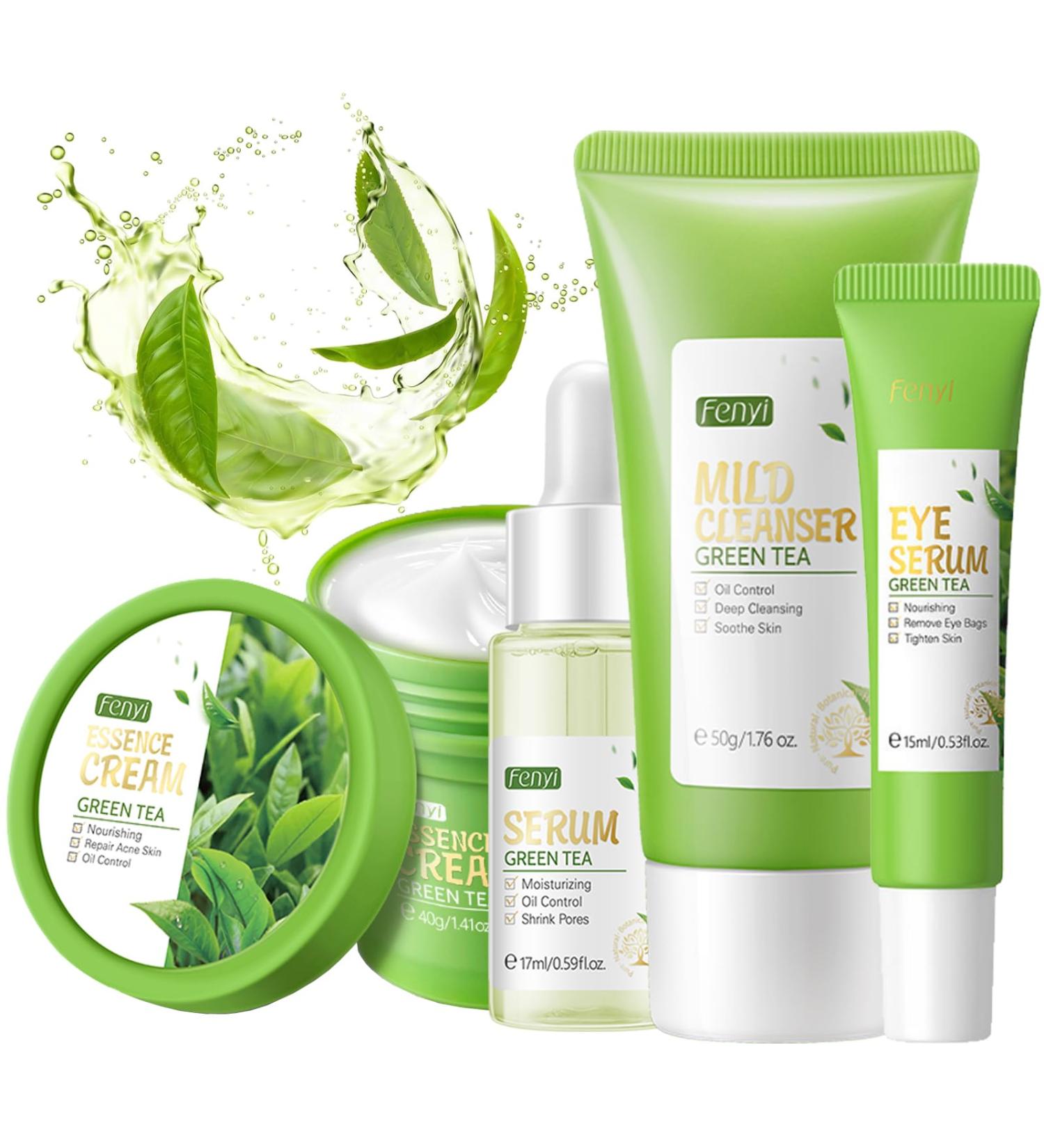Skincare Set For Teenagers Girls Face Care Sets Skincare Gift Set 4PC Pamper Gifts For Women Includes Cleanser-Eye Cream-Serum-Face Cream Suitable For All Skin Types (One Size Green Tea) Green Tea One Size - Buy Online on SooperMarket.com