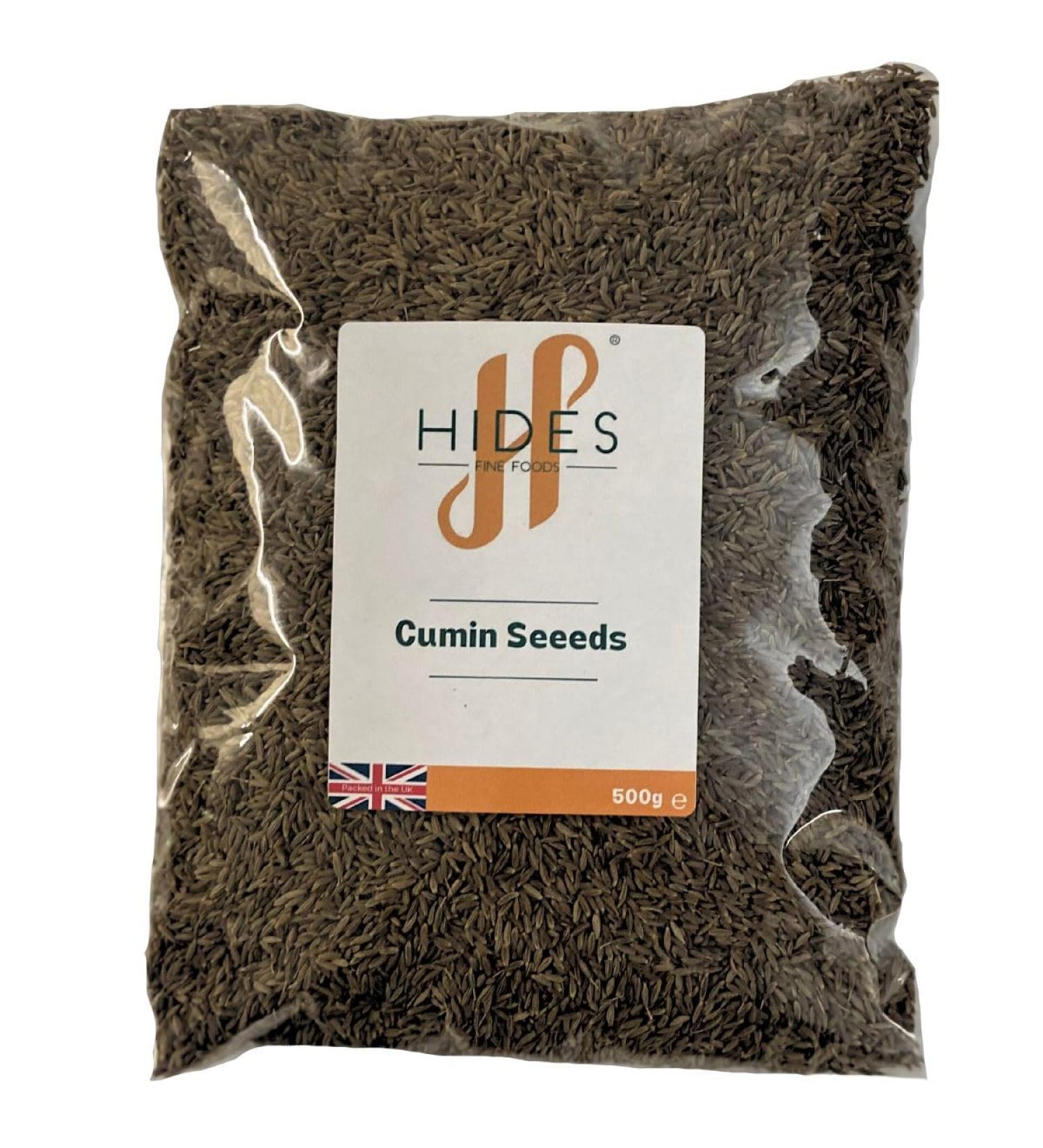Hides Fine Foods - Cumin Seeds 500g - GMO Free - Suitable for Vegetarians - Spice Staple - North African Cuisine - Indian Spices - Jeera Cumin Seeds - Mexican Dishes - Curries - Stews - Buy Online on SooperMarket.com