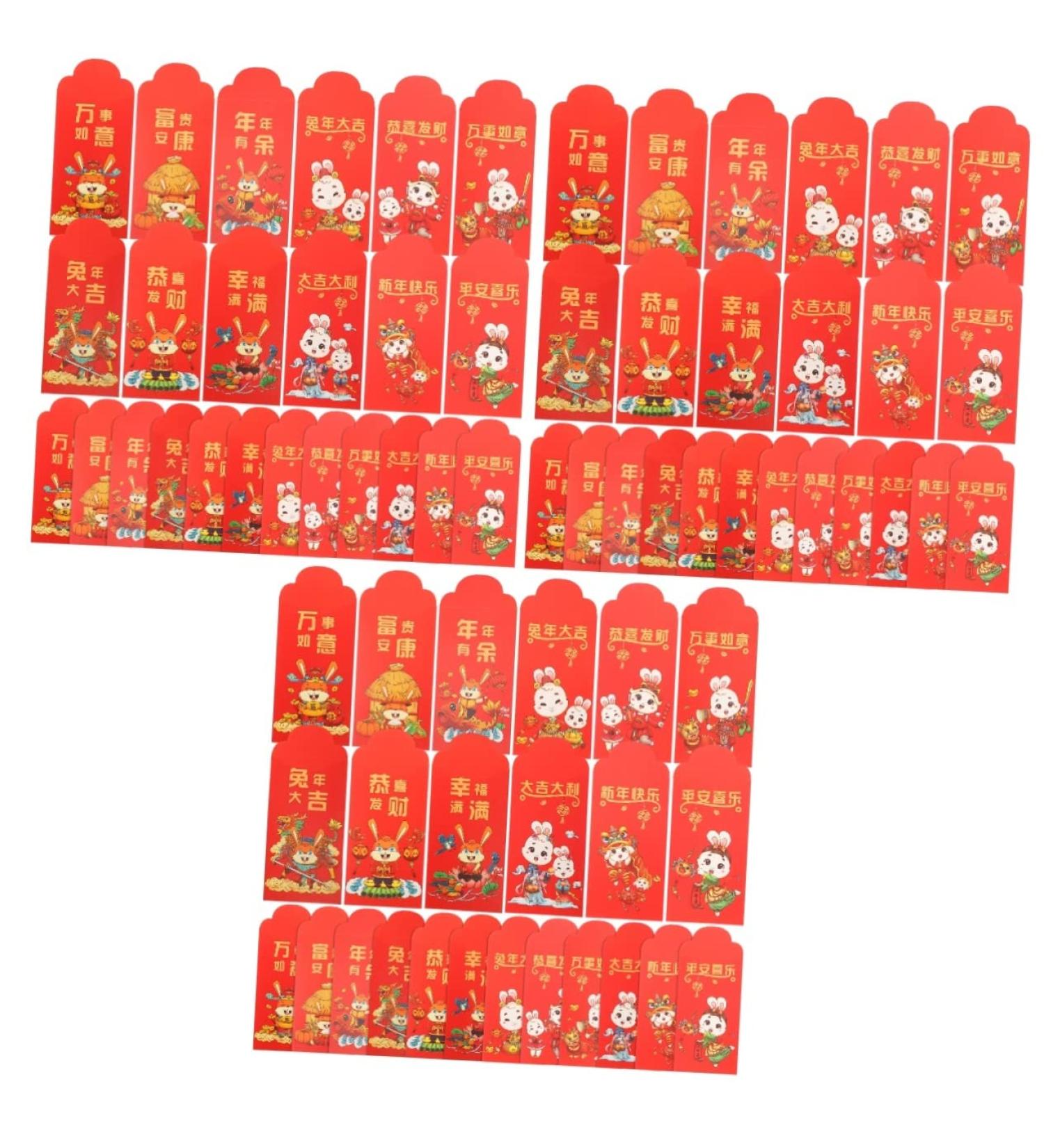 ABOOFAN 72 pcs Kids red envelopes Wallet Bag Chinese Zodiac Wedding aldult Festive Piggy Bank Paper Pocket red Envelope Lovely red envelopes Rabbit Envelope See envelopes Gift Paper Money - Buy Online on SooperMarket.com