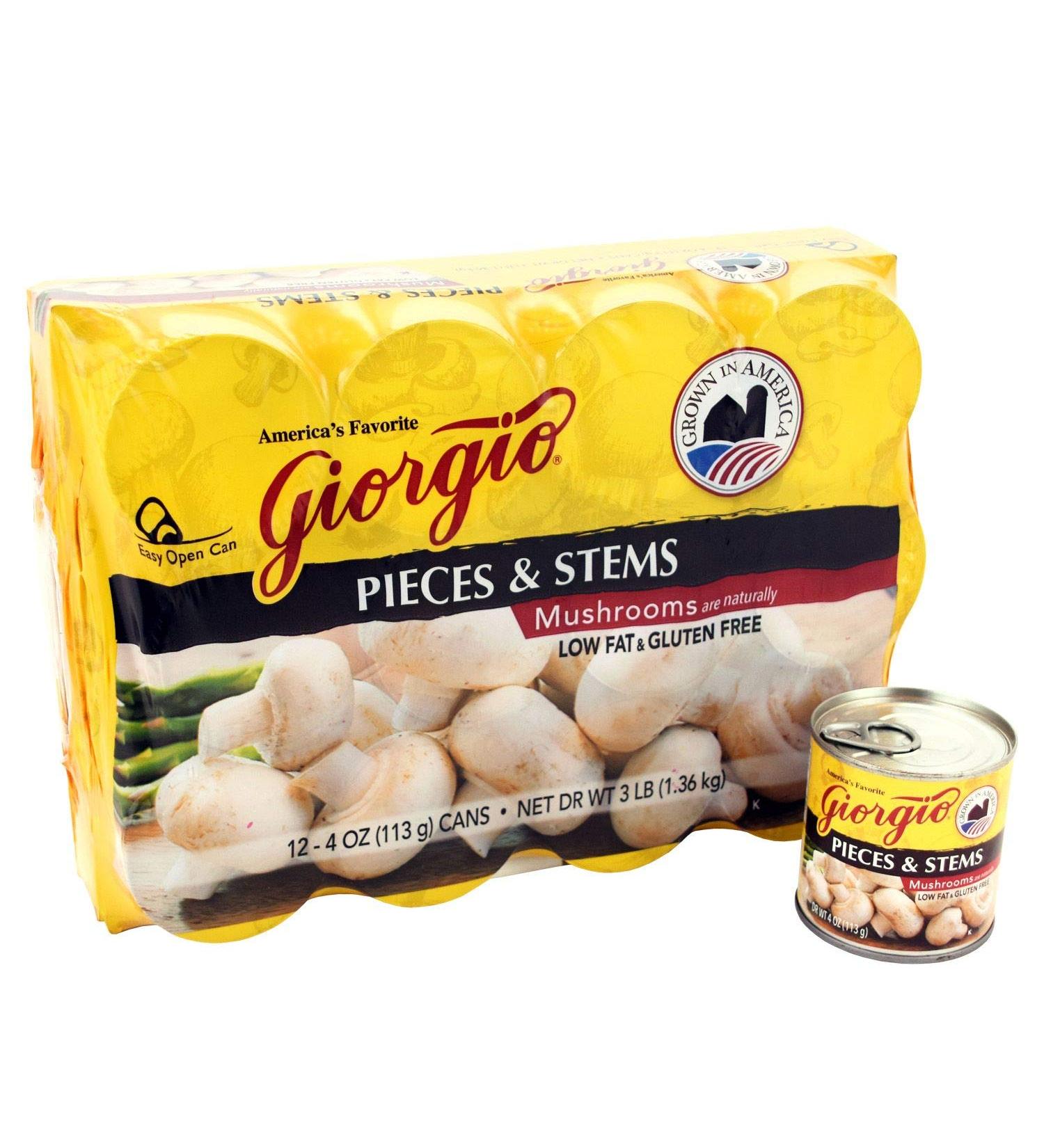 Giorgio Mushrooms, Pieces N Stems, 4-ounce (Pack of 12) 4 Ounce (Pack of 12)