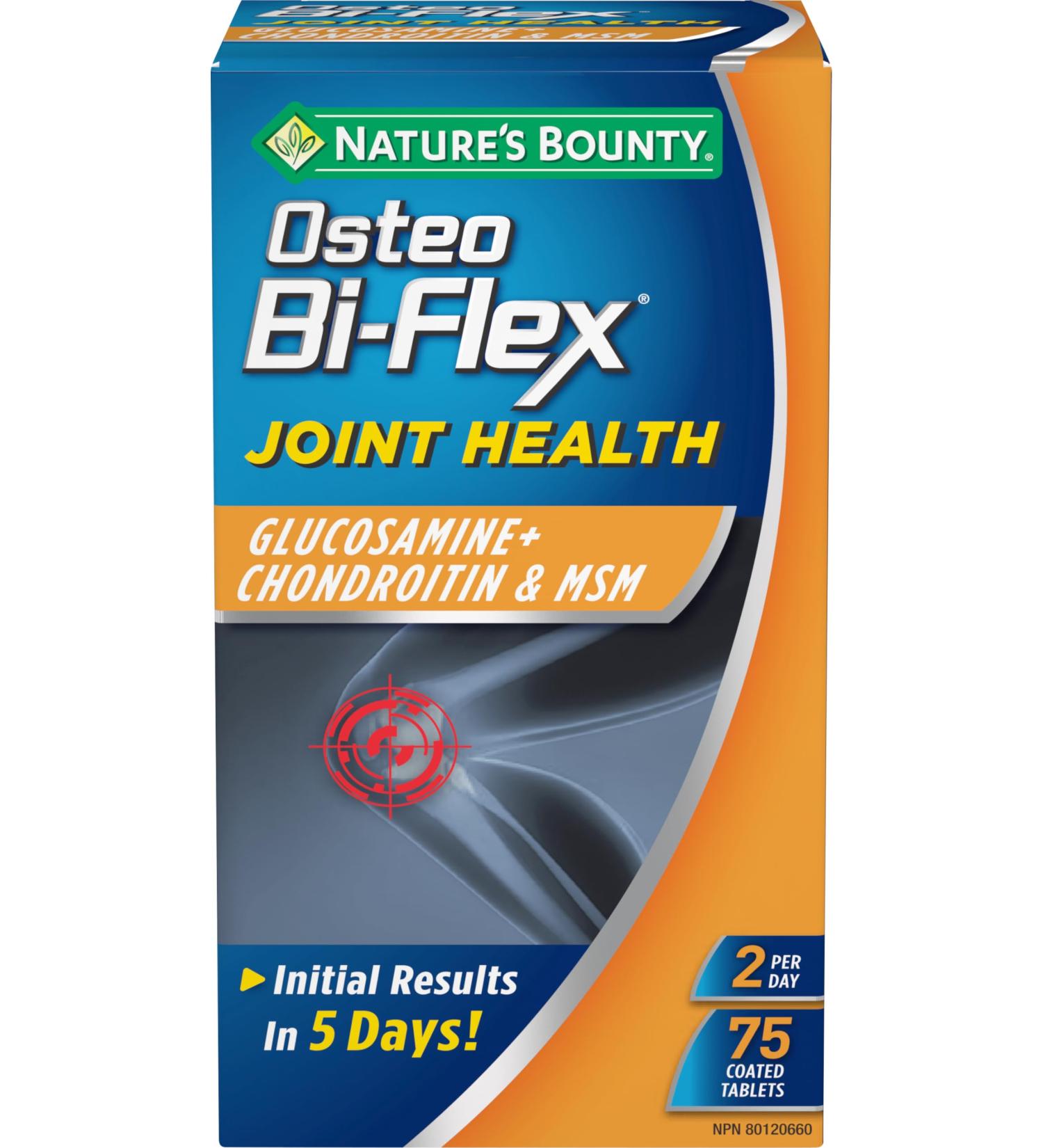 Nature's Bounty Osteo Bi-Flex Platinum Supplement Helps Maintain Bones and Joint Health 75 Caplets - Buy Online on SooperMarket.com