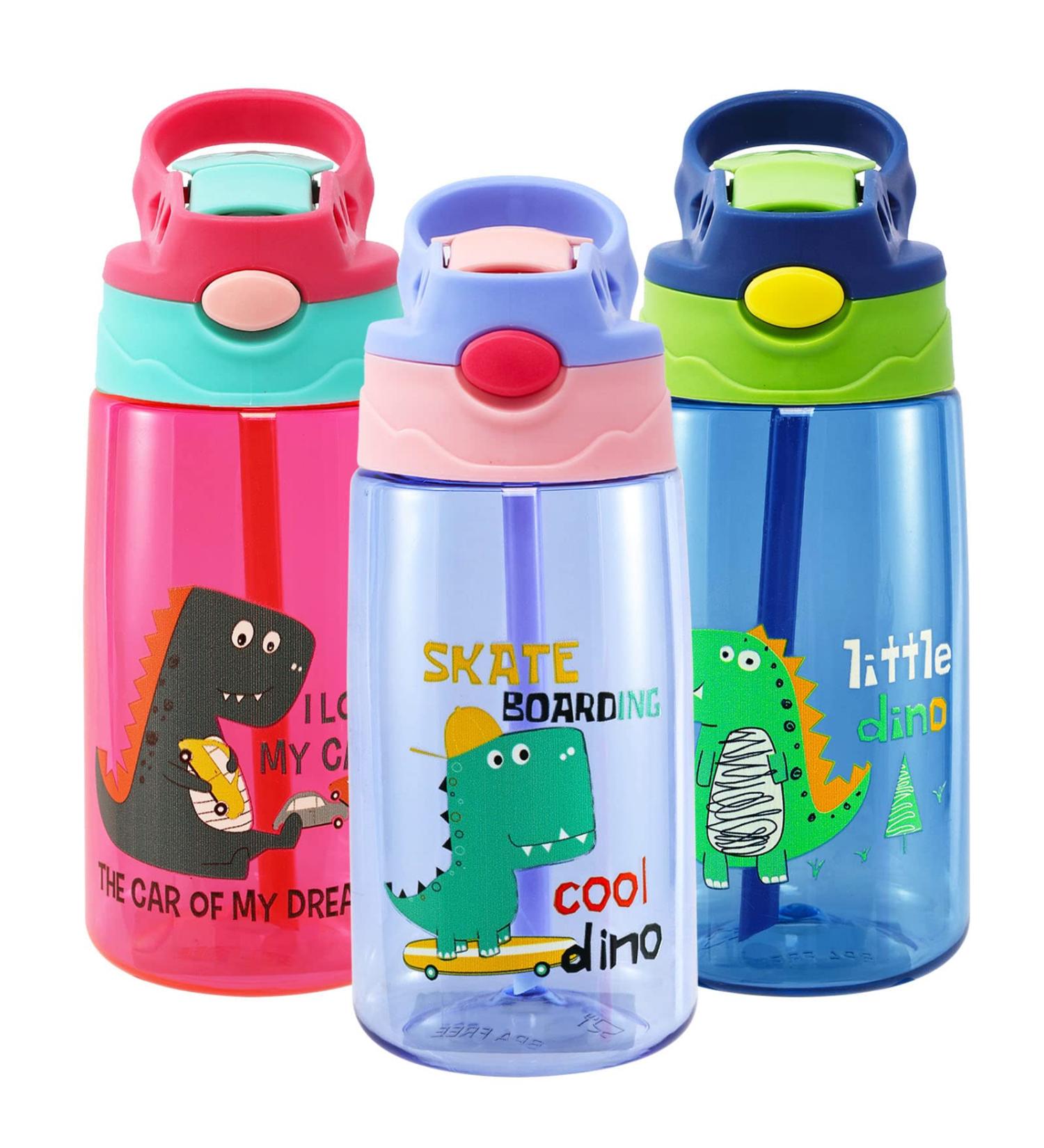 ROISDIYI Kids Water Bottle with Leak-Proof Straw, 16 oz BPA-Free Spout Lid for School - Purple 1 Pack - Buy Online on SooperMarket.com
