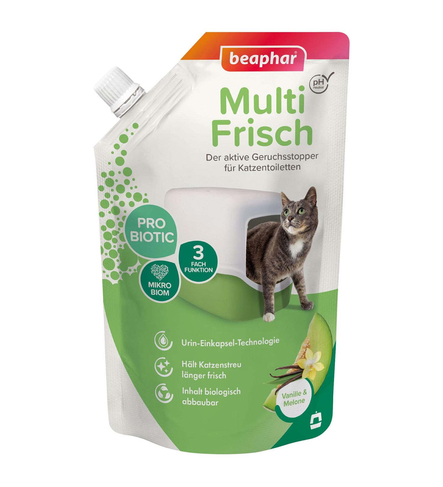 Beaphar Multi Frisch - Active Odor Stopper for Cat Toilets with Probiotics | Biodegradable & pH-Neutral | Vanilla & Melon - 400g - Buy Online on SooperMarket.com