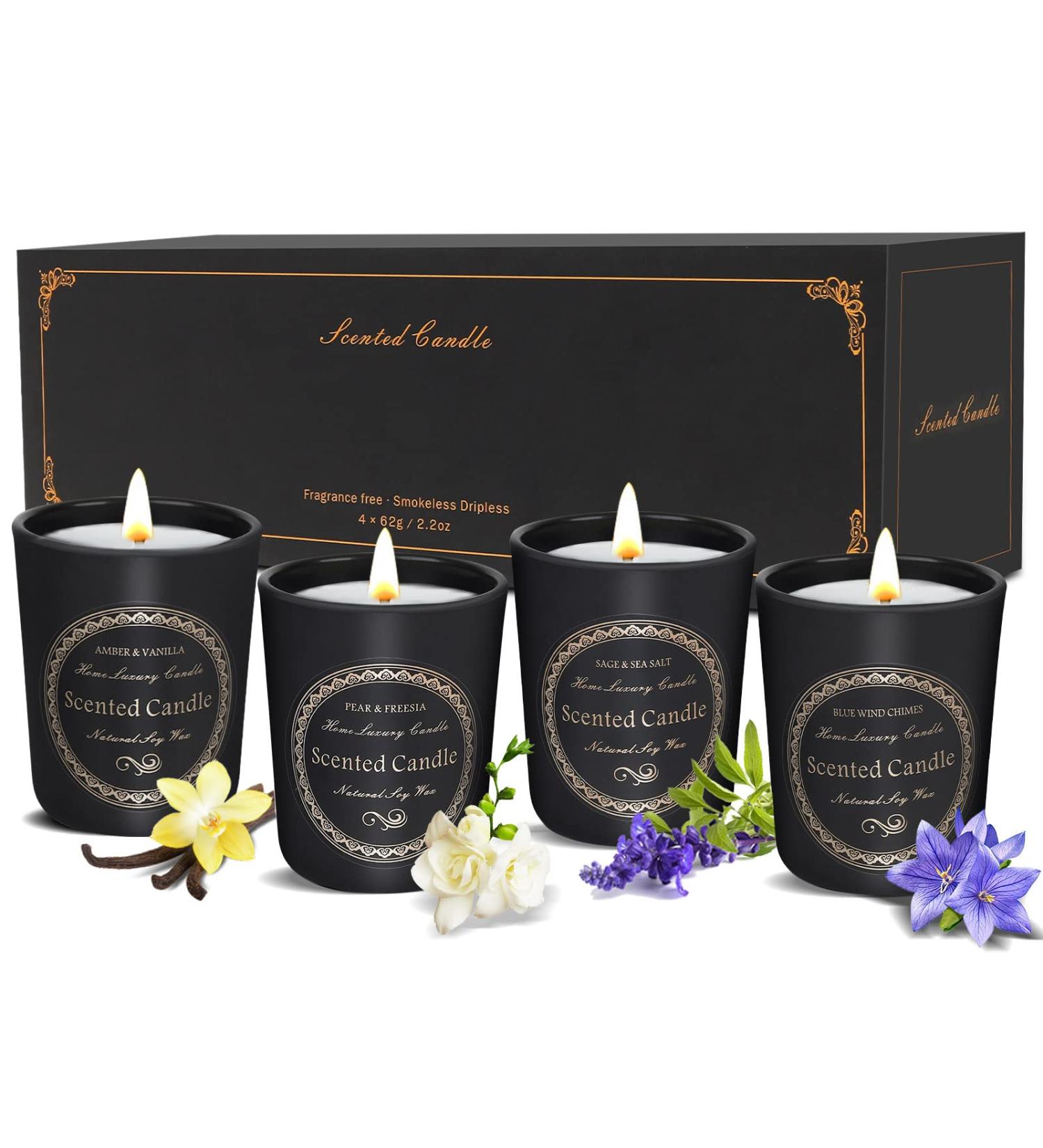 Vezmoc 4 Pack Fragrance Candle Gift Set | Natural Soy Wax Candles for Valentine's Day | Stress Relief & Sleep | Perfect Gift Ideas for Women - Buy Online on SooperMarket.com
