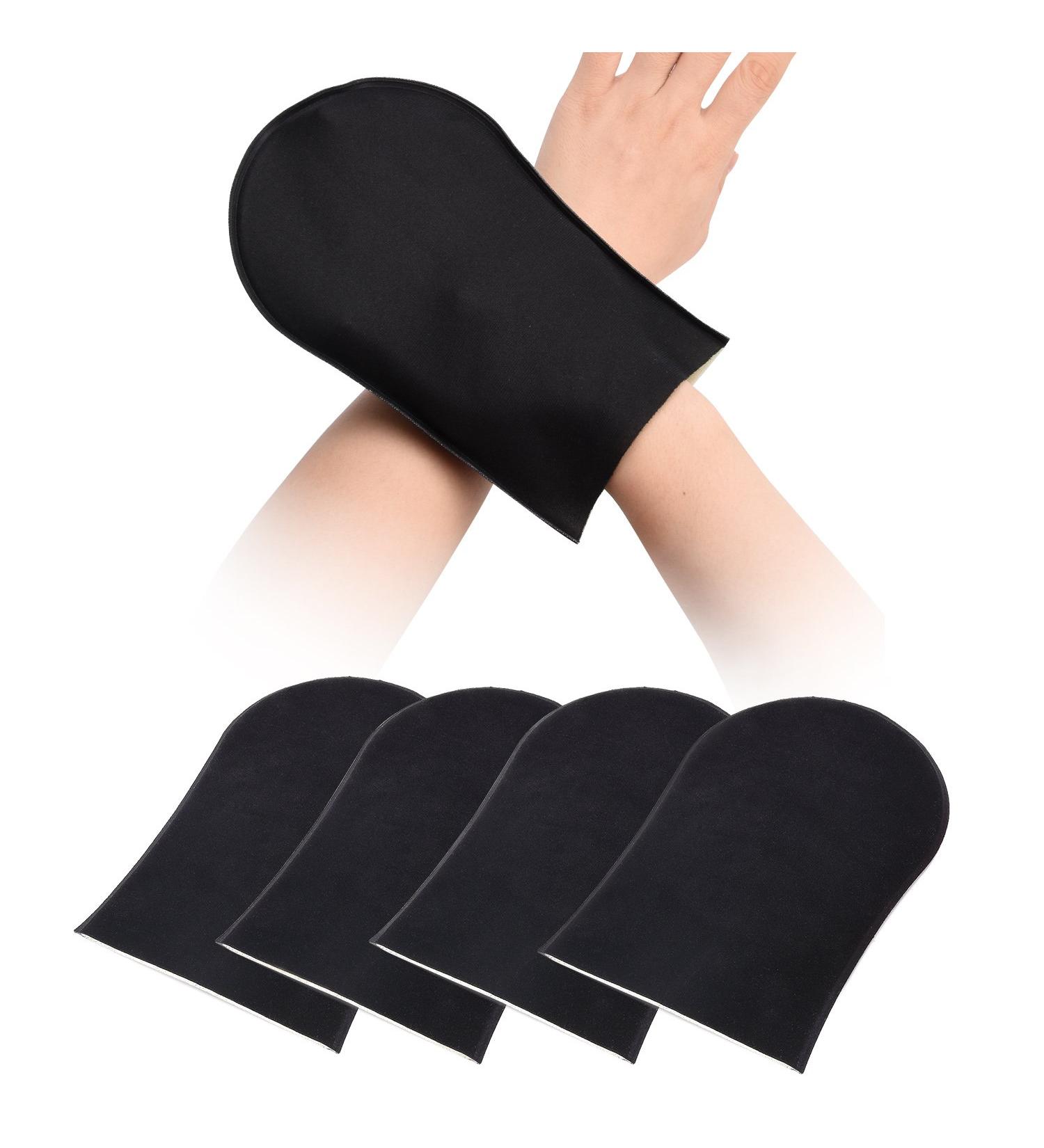 Noverlife Self Tanning Mitts Set - Premium Exfoliating Tan Applicator Kit for Back, Face, Body - 2 Pair Black Washable Gloves for Sunless Lotion, Cream, Spray Tanner - Soft, Durable Palm Mitts Included - 4pcs - Buy Online on SooperMarket.com