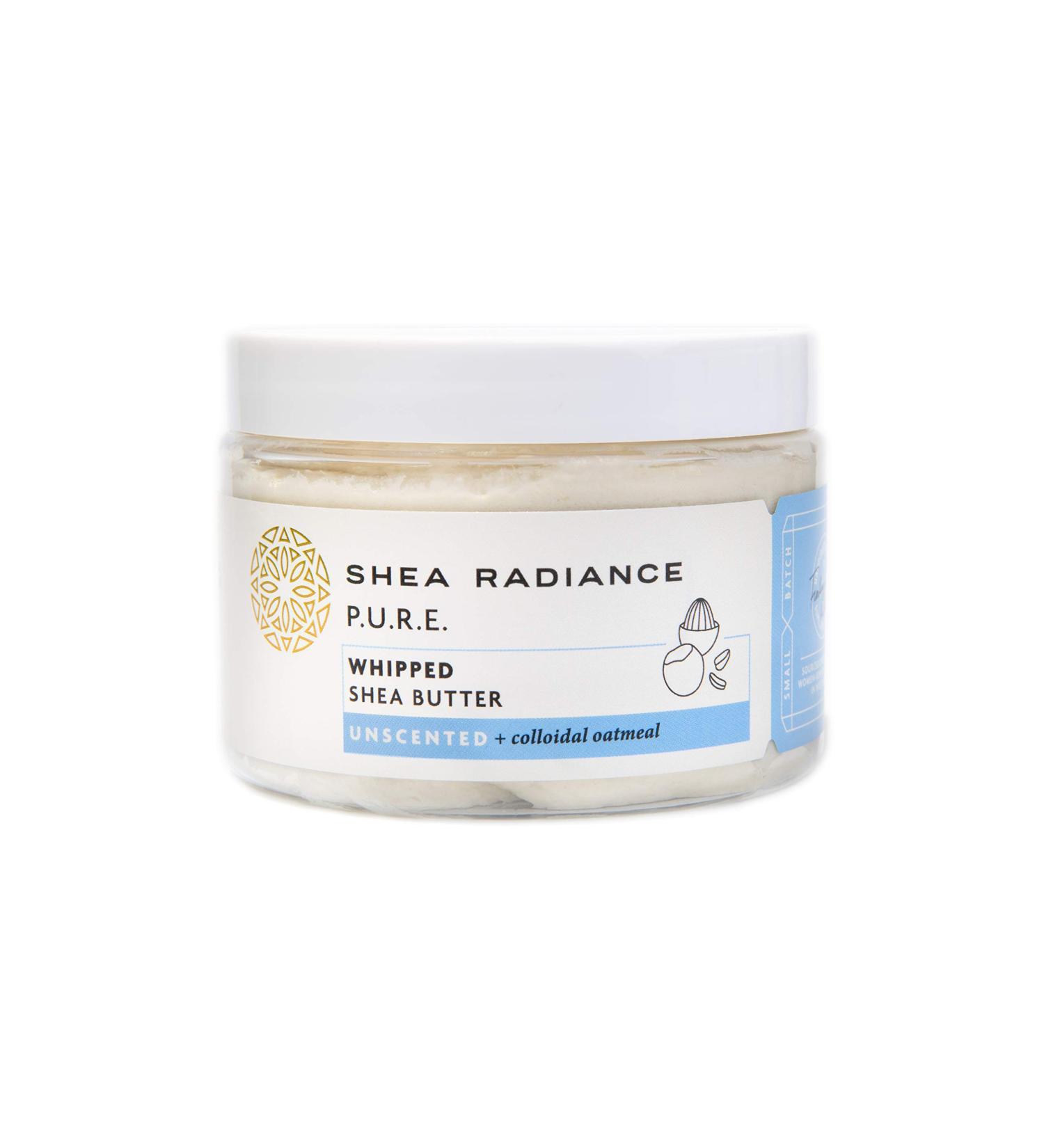 Shea Radiance Whipped Shea Butter (7oz) - Unscented with Colloidal Oatmeal & Rice Bran Oil for Soothing Moisture - Buy Online on SooperMarket.com
