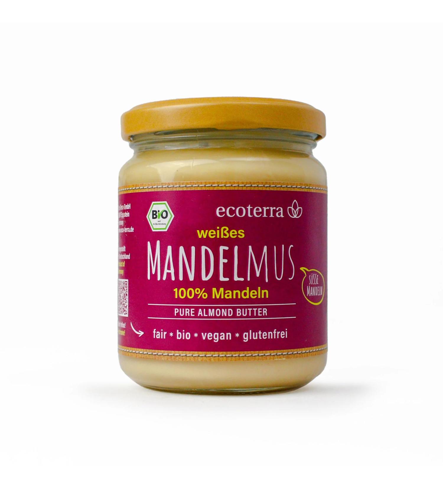 ecoterra organic white almond butter | 100% almonds | vegan | gluten-free | fair | 250 g