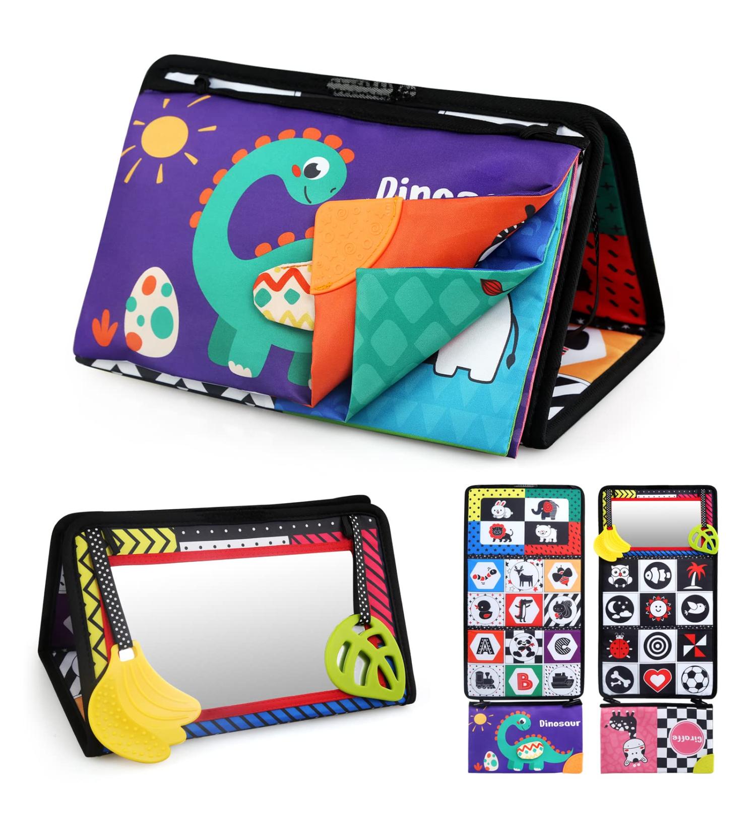 Leadstar Baby Mirror & Quiet Book | Crackling Fabric Book & Contrast Cards for Newborns (0-6 Months) - Buy Online on SooperMarket.com