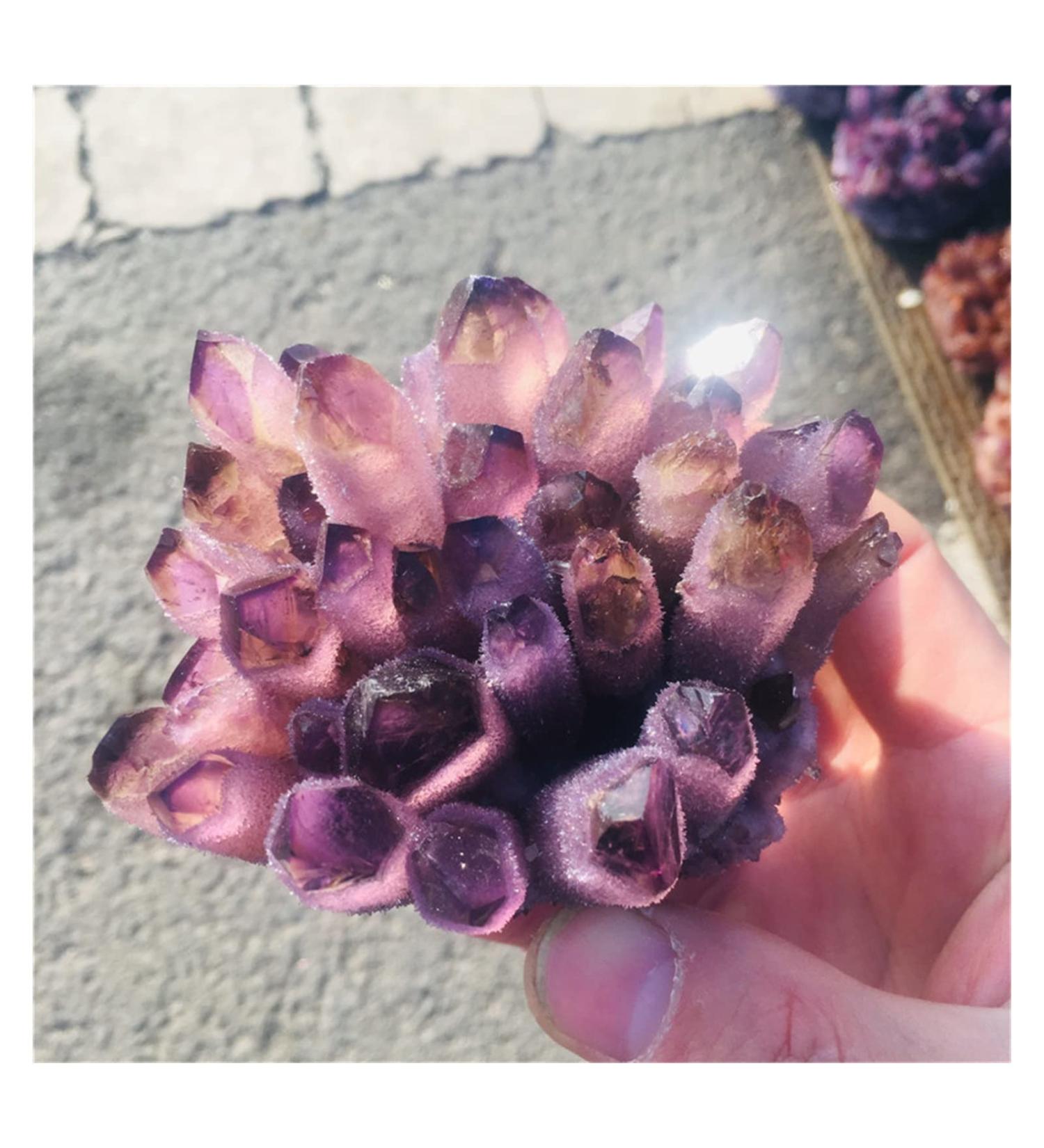 Natural Crystal Cluster Amethyst Specimen Purple Reiki Stone Raw Crystal Home Decor Decoration Gift 300-400g - Buy Online on SooperMarket.com