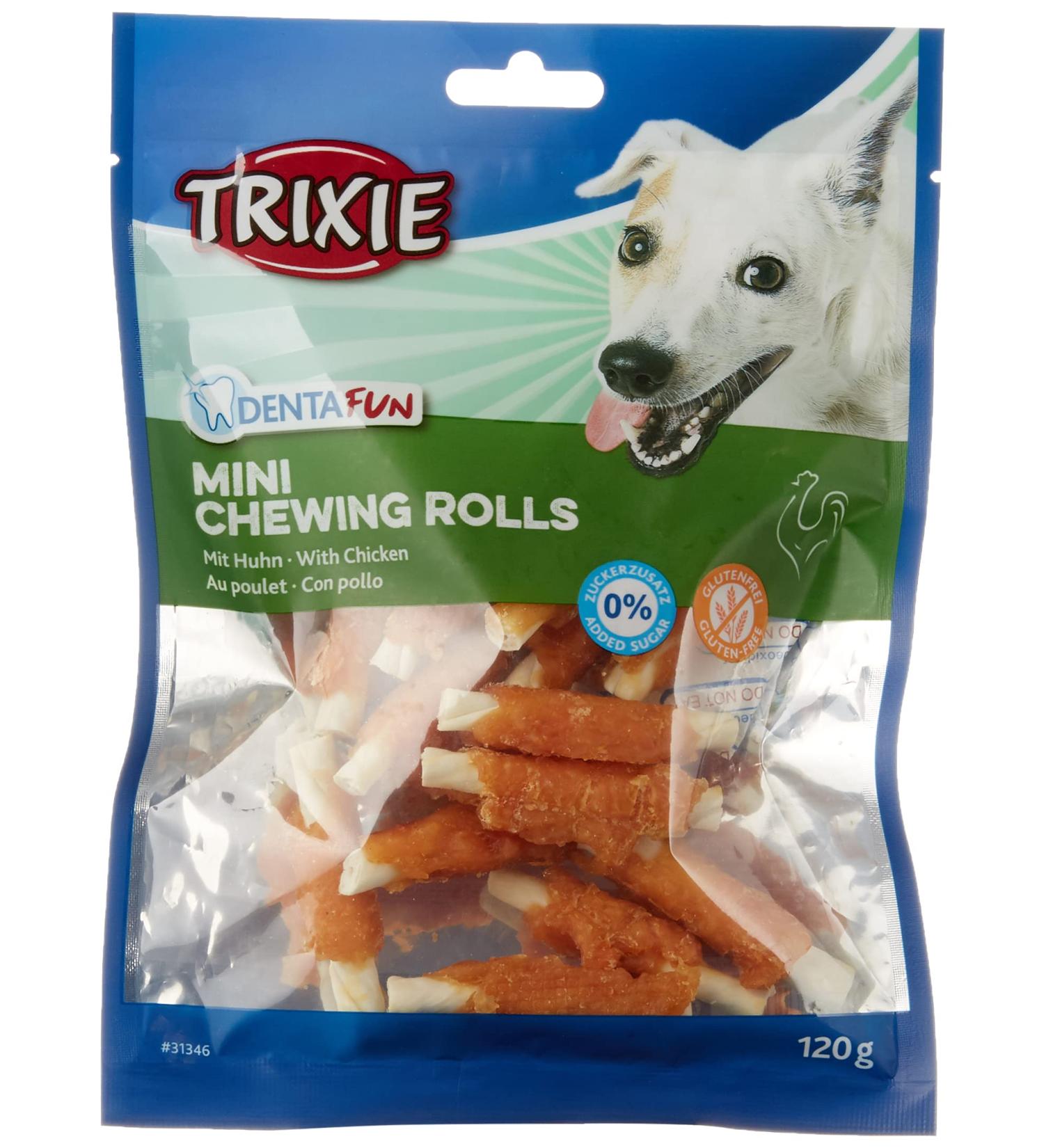 Denta Fun Mini Chicken Chewing Rolls - 6 cm 120g | Best Dog Treats for Dental Health - International Shipping Available - Buy Online on SooperMarket.com