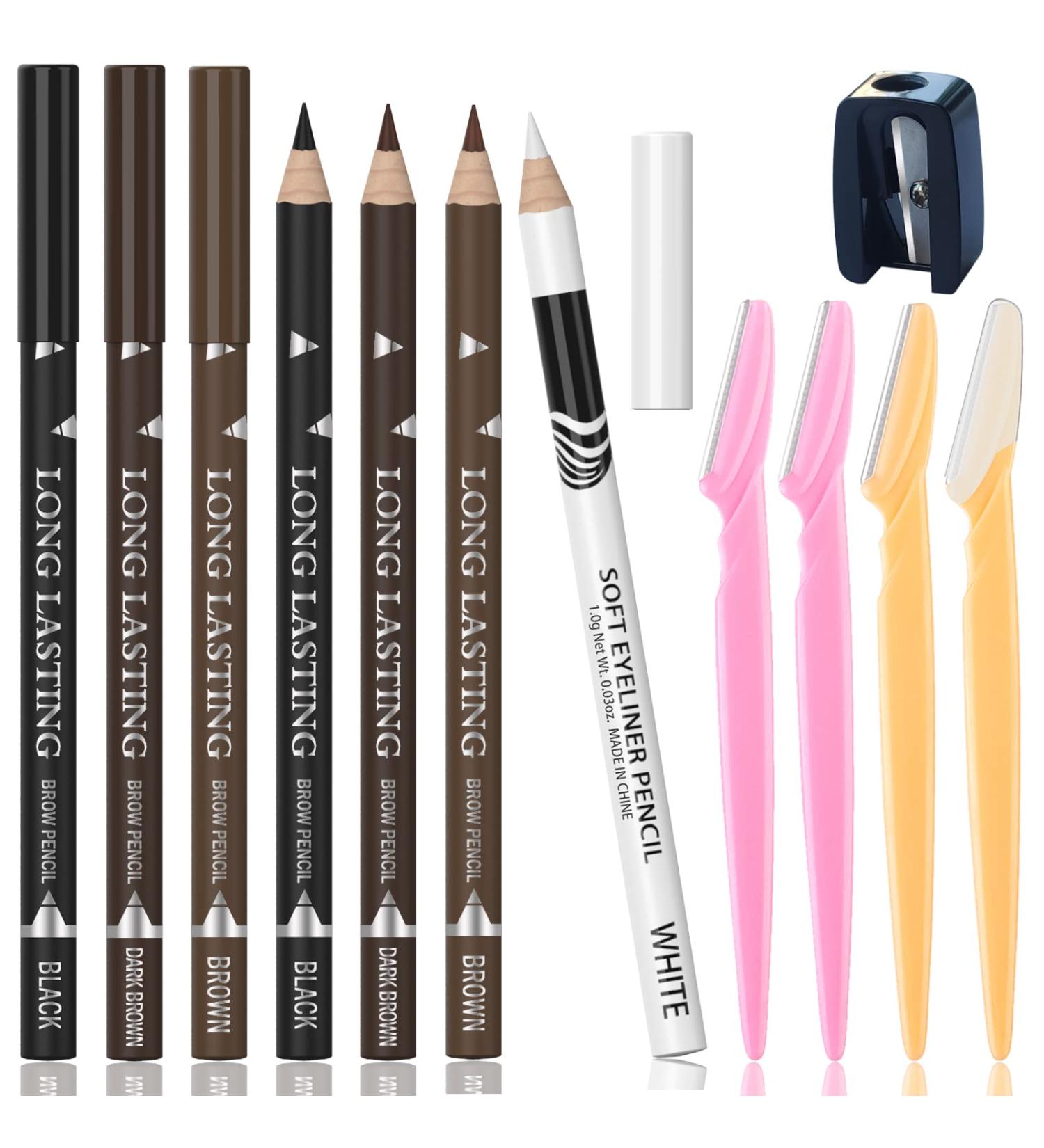 7Pcs Multicolor Waterproof Eyebrow Pencil & Eyeliner Set - Long Lasting Smudge Proof Makeup for Women - Buy Online on SooperMarket.com