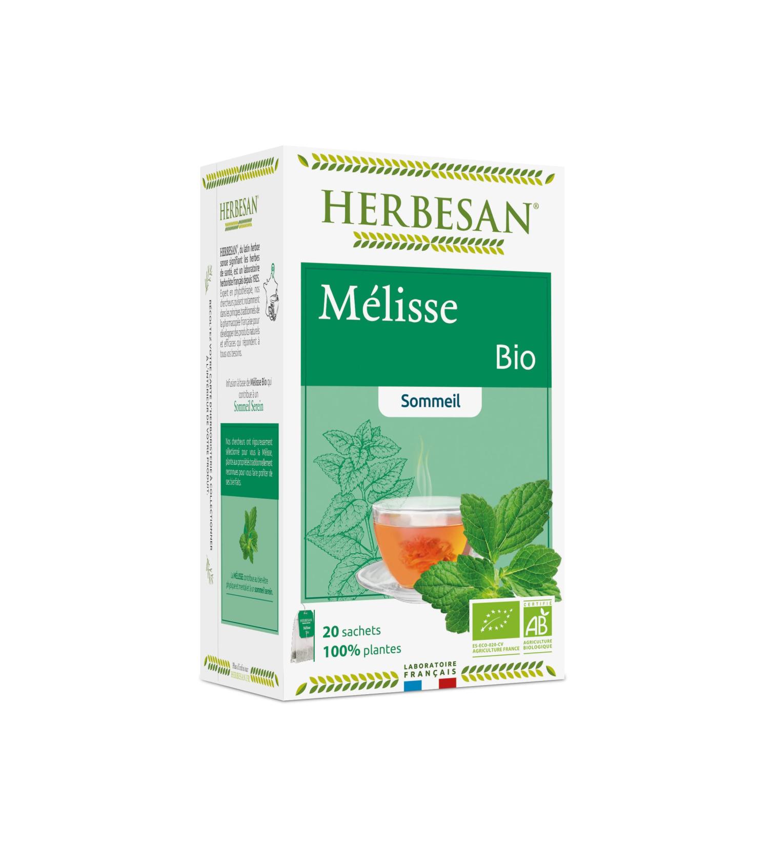 Herbesan Lemon Balm Herbal Tea Organic 20 Sachets - Buy Online on SooperMarket.com