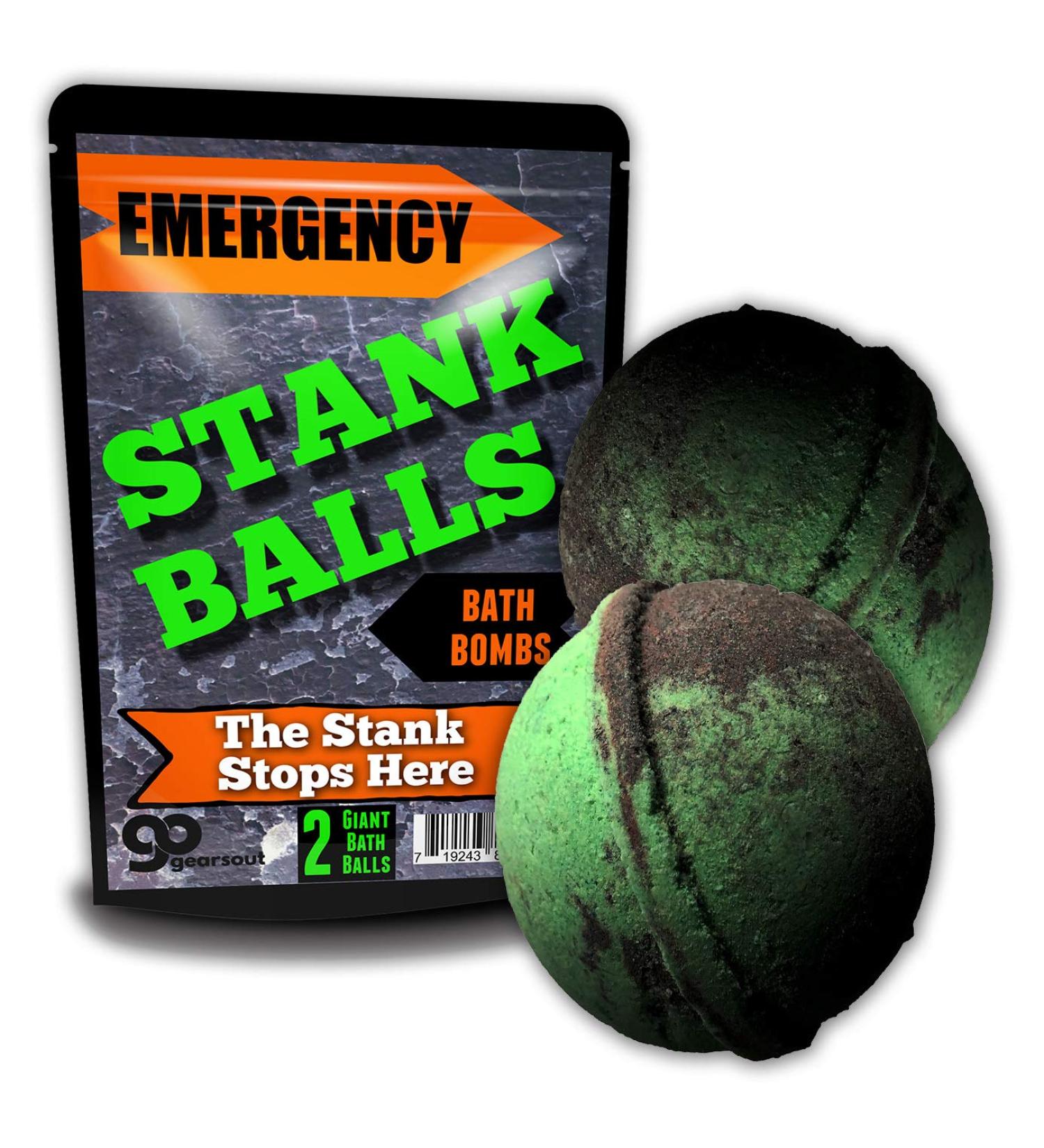 Emergency Stank Balls XL Bath Bombs - Handcrafted in USA, Black & Green Marbled - Funny Bath Fizzers for Men - Buy Online on SooperMarket.com