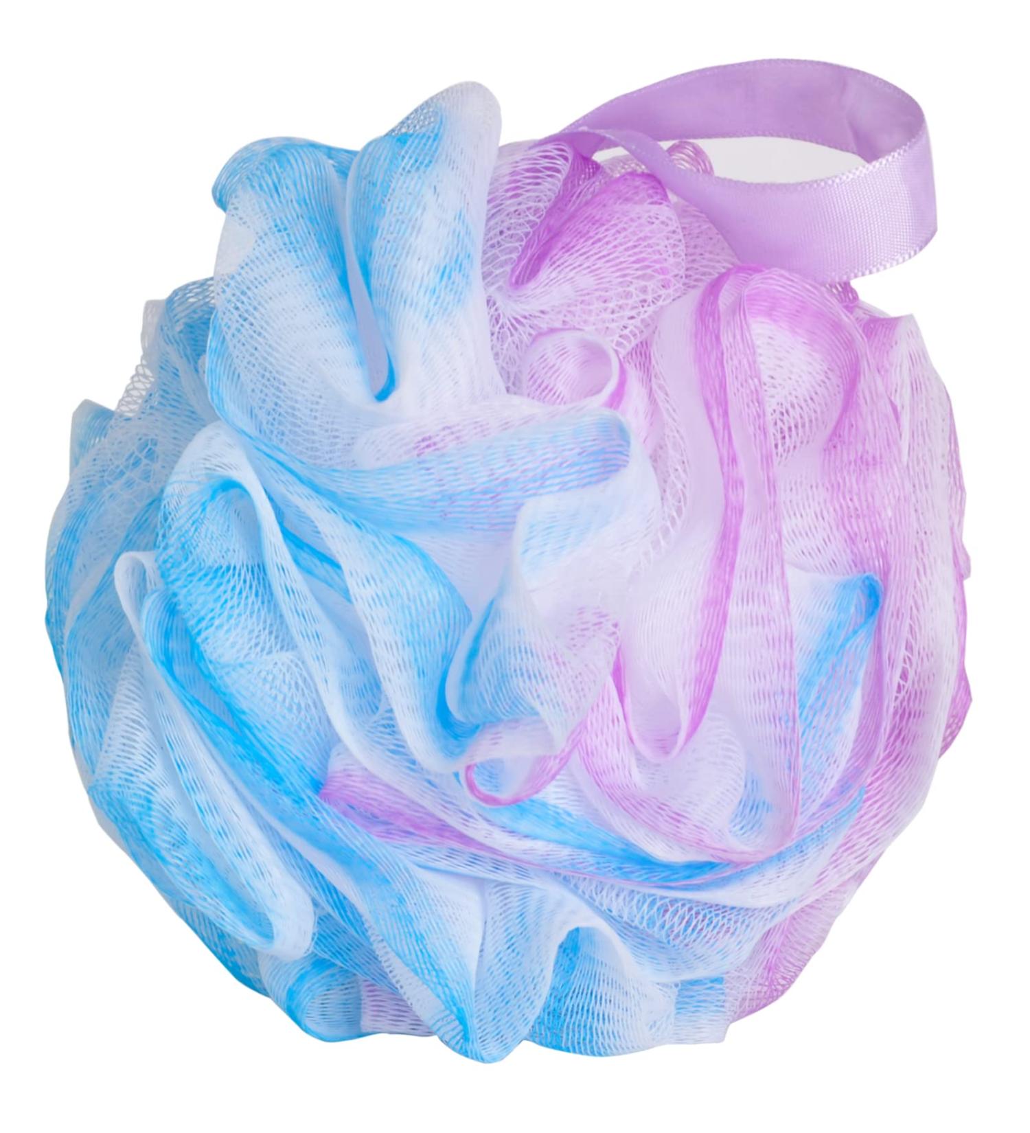 Urbanstrive XL Soft Shower Loofah Ball - 75g Bath Sponge for Body Wash | Bathroom Accessories for Men and Women | Blue-Purple | 1 Pack - Buy Online on SooperMarket.com