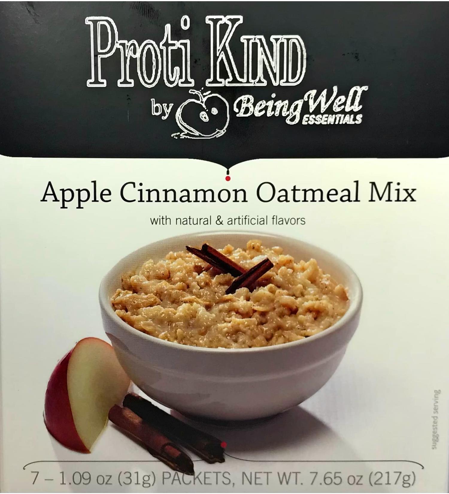Proti King High Protein Oatmeal for Weight Loss - 7 Servings per box - 15g Protein - 120 Calories (Apple Cinnamon 7 servings)