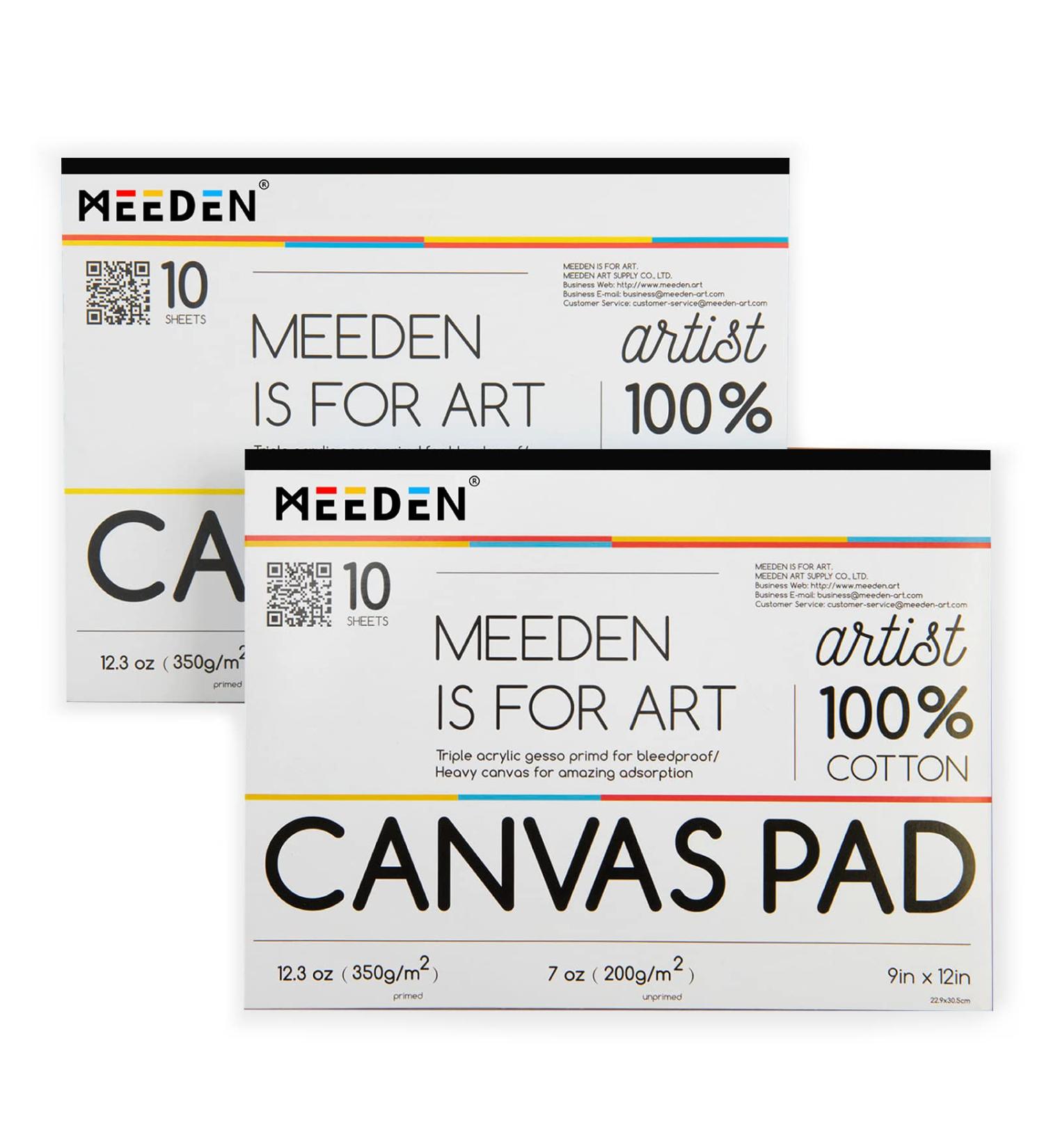 MEEDEN 9x12 Canvas Pad - 100% Cotton, 10 Sheets, Gesso Primed for Oil and Acrylic Painting - Buy Online on SooperMarket.com