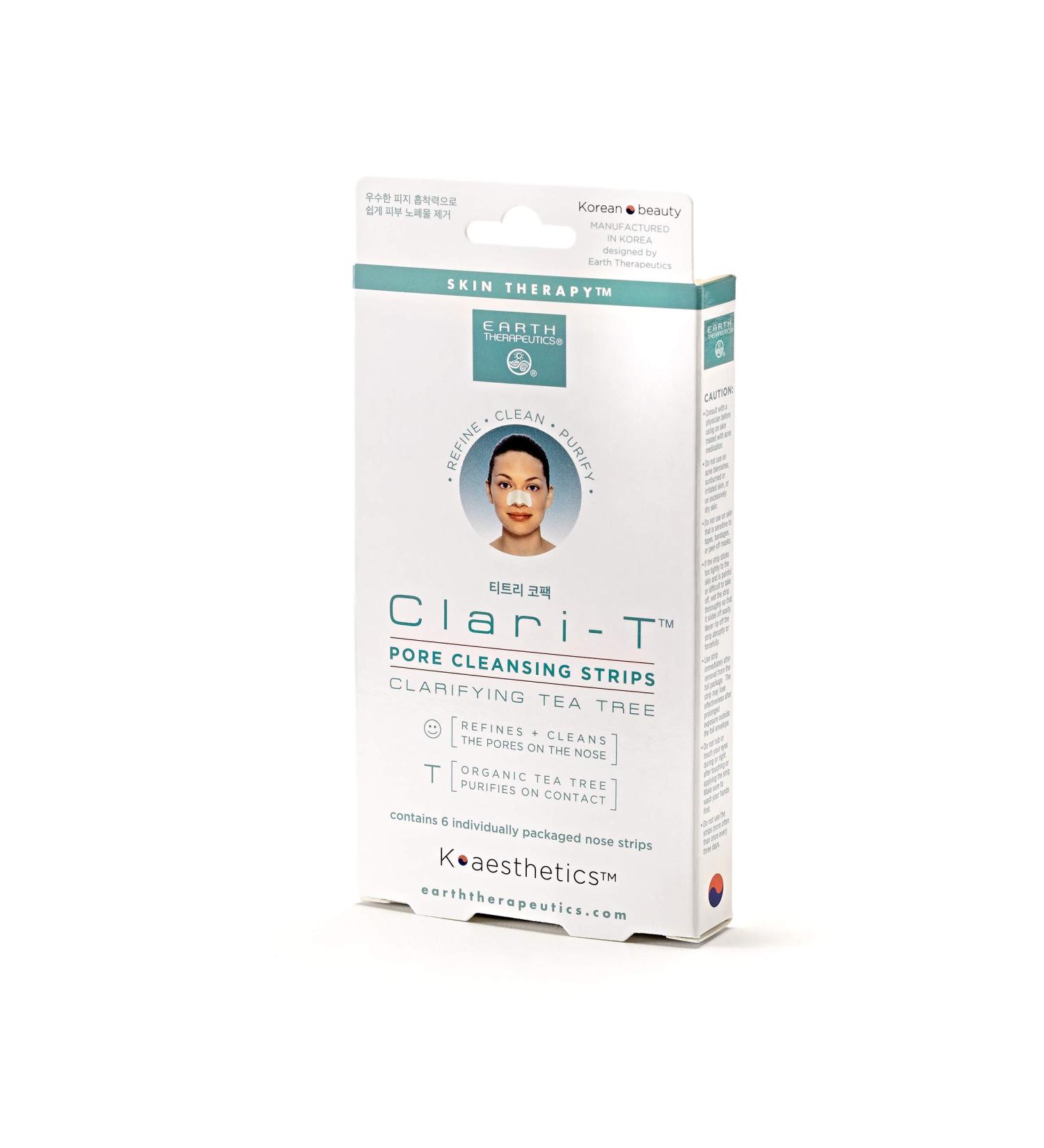 Buy Earth Therapeutics Clari-T Tea Tree Pore Cleansing Strips - 6 Strips | Effective Acne Treatment & Pore Care | International Shipping Available - Buy Online on SooperMarket.com