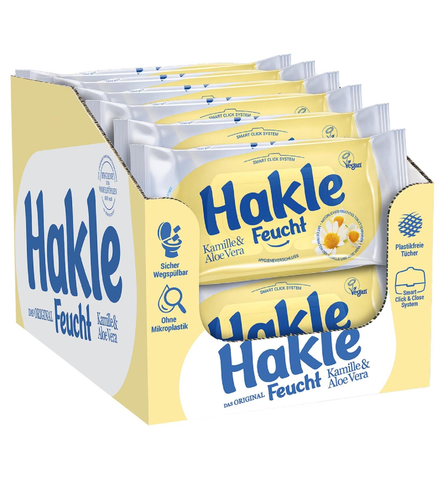 Hakle Wet Chamomile & Aloe Vera - 12 Packs | Moisture Rich Soothing Hygiene Wipes for Sensitive Skin - International Shipping Available - Buy Online on SooperMarket.com