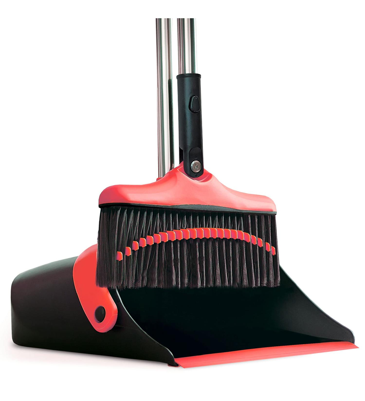 Long Handle Broom and Dustpan Set - Kitchen and Lobby Cleaning Combo - Red - Buy Online on SooperMarket.com